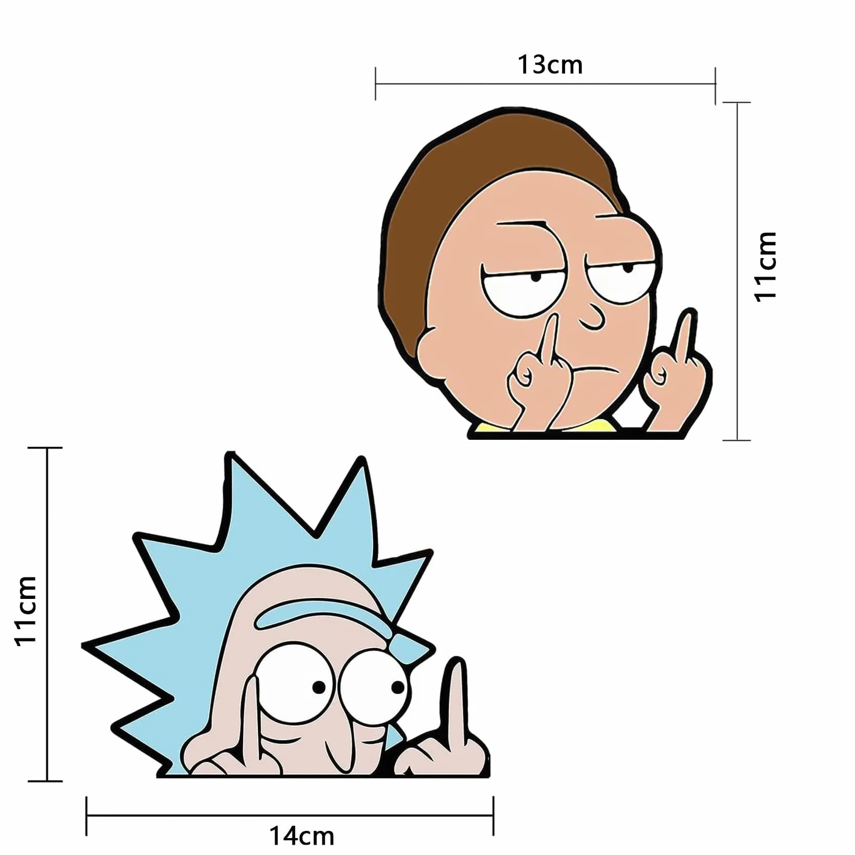 4 szt. Odblaskowe naklejki samochodowe Rick and Morty, naklejki samochodowe, naklejki samochodowe, naklejki motocyklowe, Auto Aufkleber Lustige do samochodów, notebooków, okien itp