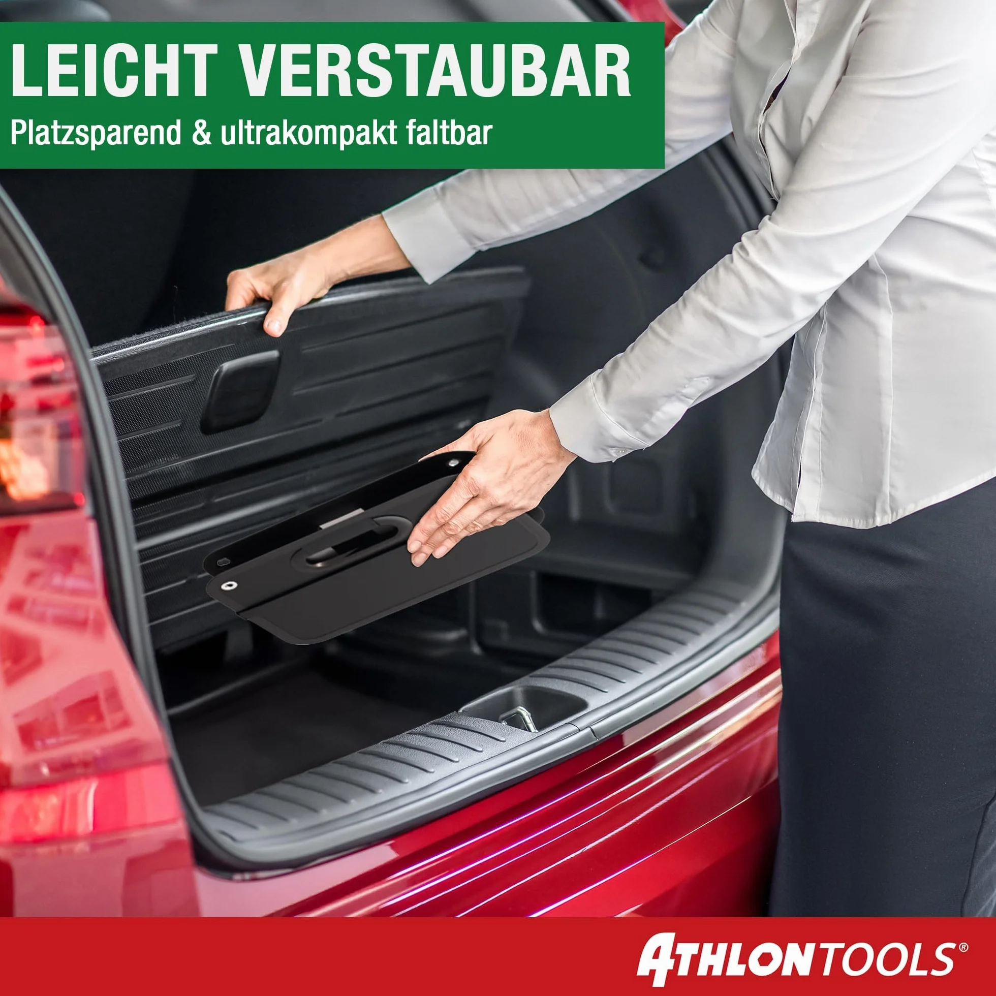 ATHLON TOOLS Składana torba do bagażnika, organizer do bagażnika, pojemnik samochodowy, wzmocniona i stabilna torba z antypoślizgowym zapięciem na rzep