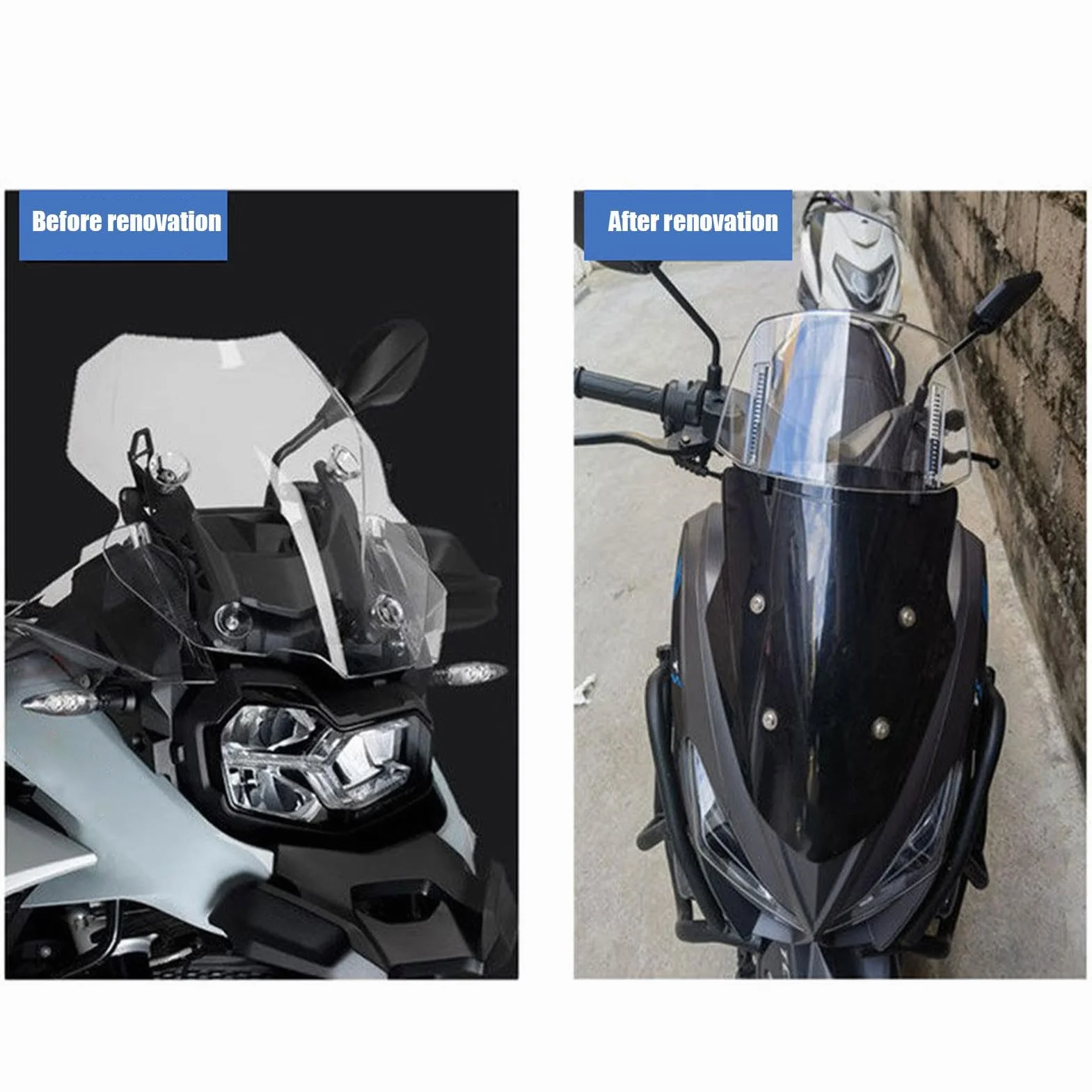 Deflektor wiatrowy do motocykla regulowany klips przedłużenie spojlera nakładka