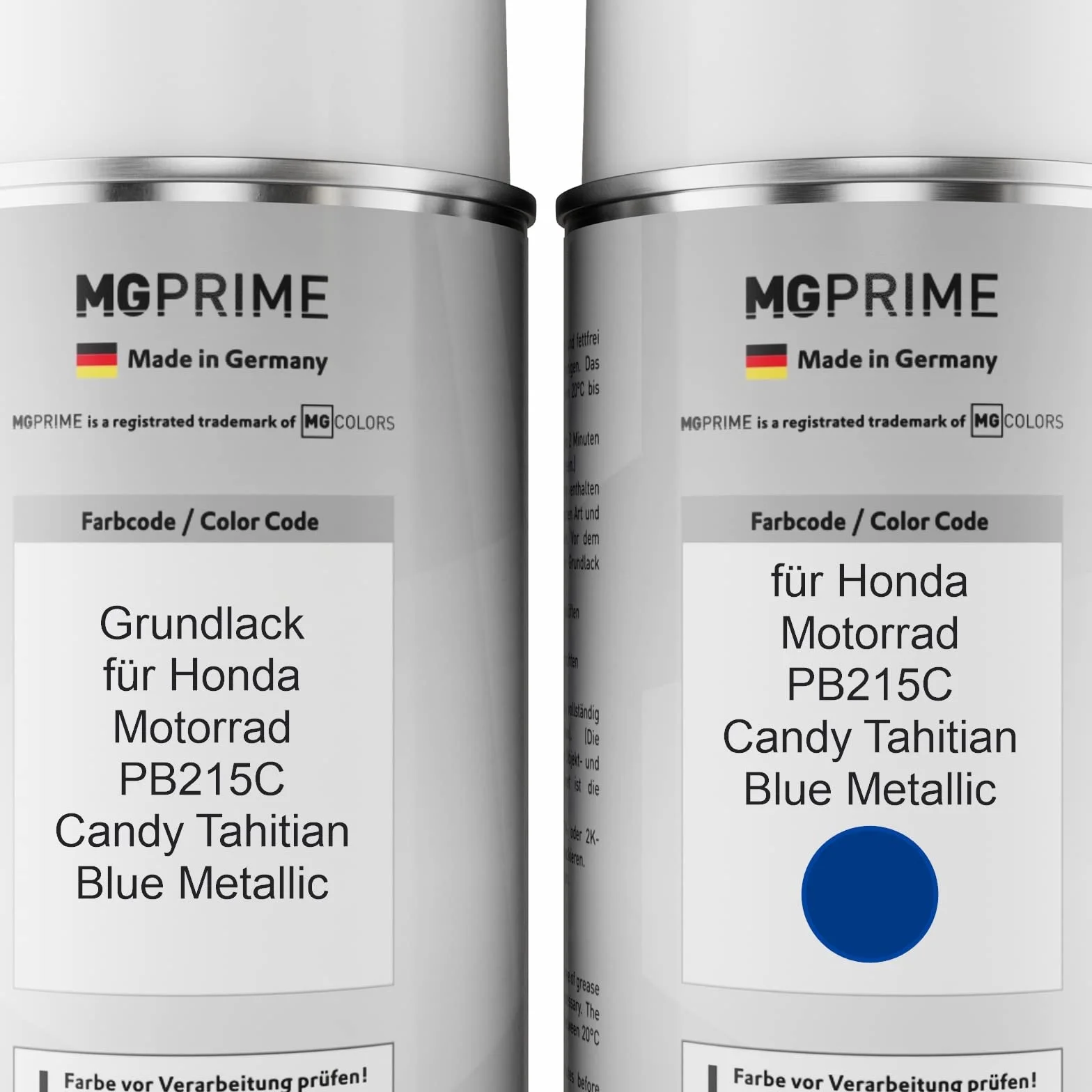 MG PRIME Lakier do motocykli Puszki z aerozolem dla Honda Motorrad PB215C Candy Tahitian Blue Metallic podklad lakier bazowy spray puszka 400ml