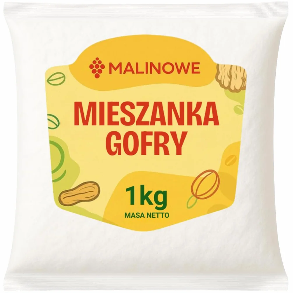 Malinowe CIASTO NA GOFRY 1kg Gotowa Mieszanka Do Gofrów