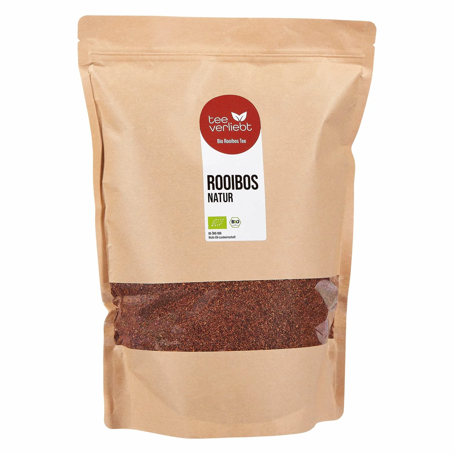 FRUTEG Organiczna herbata Rooibos bez Aromesps 1kg | Loser Red Bush Tea w najlepszej jakości liści | Przyjmuje przyjemność z herbaty przyrody i kofeiny | 1000 G.
