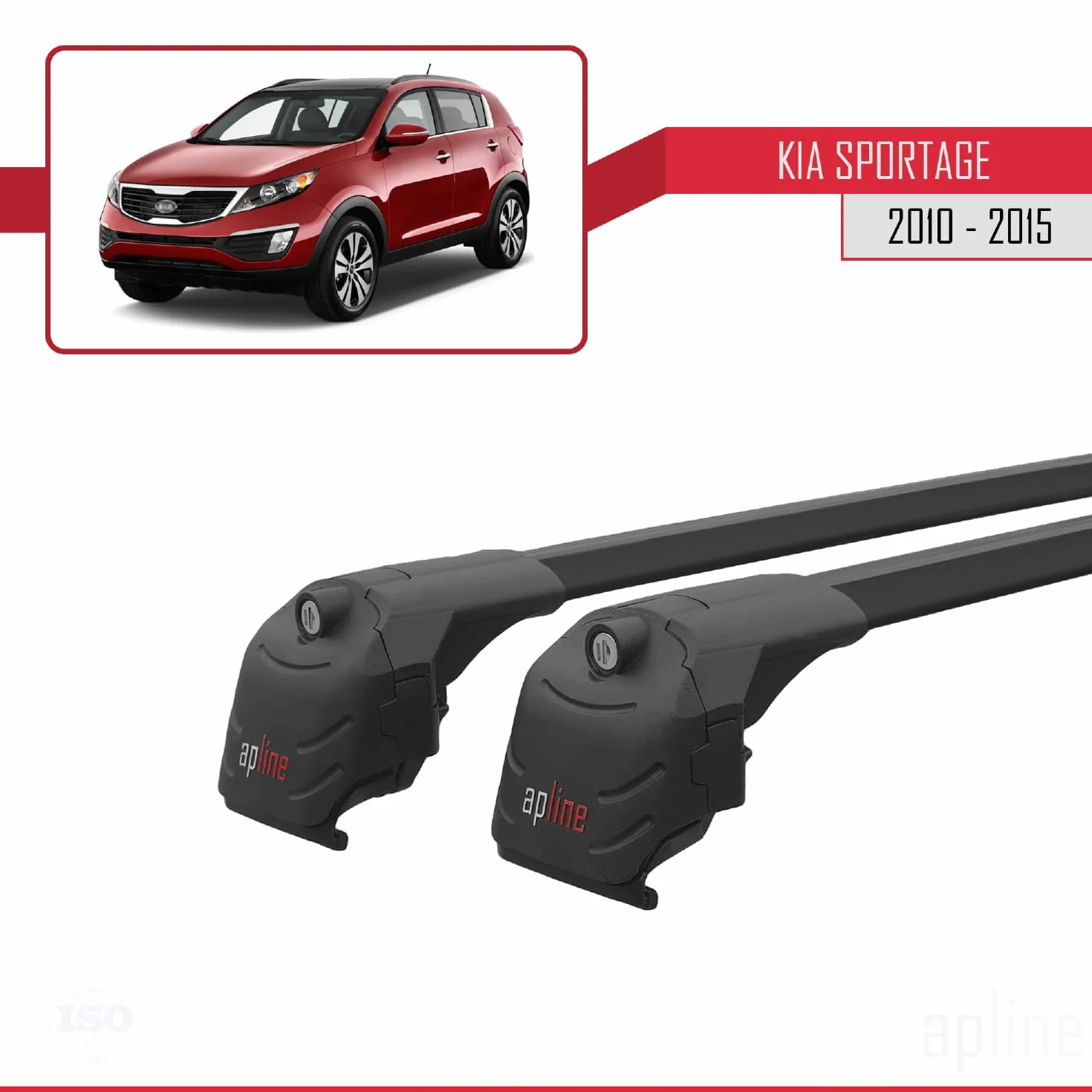 Aluminiowe poprzeczki dachowe Kia Sportage 3 (SL) 2010-2015 ACE-2 Czarny 2 szt.