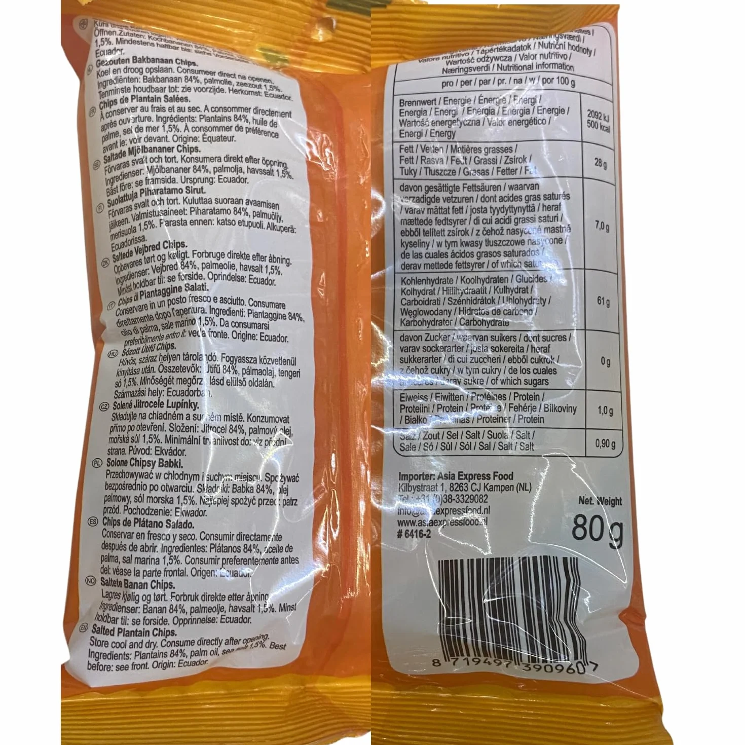 AFROASE Solone chipsy babki, 80 g, 20 sztuk