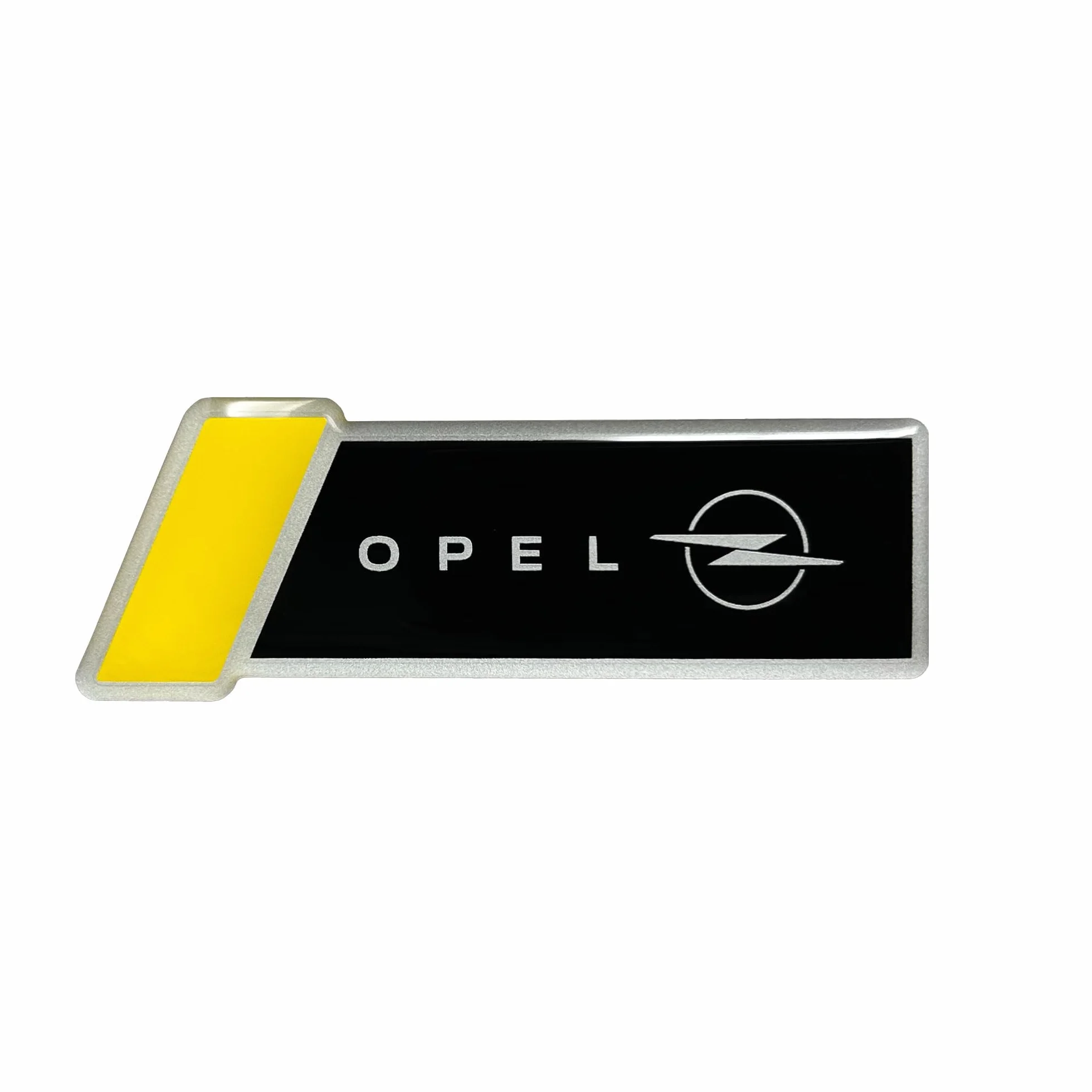 4R Quattroerre.it Naklejka 3D Emblemat, Kompatybilna z Opel Motorsport, Licencjonowany Produkt, Czarny i Żółty, 30 x 80 mm