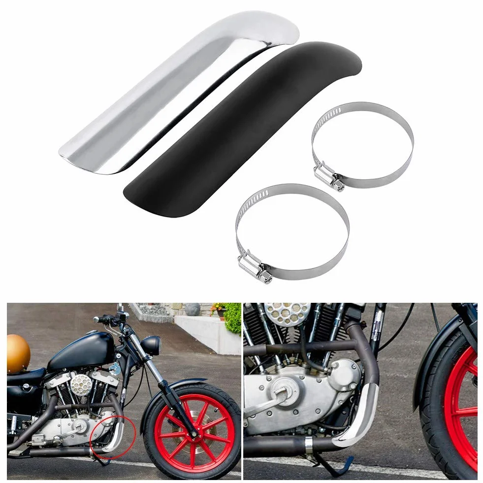 Osłona termiczna wydechu motocykla srebrna wygięta
