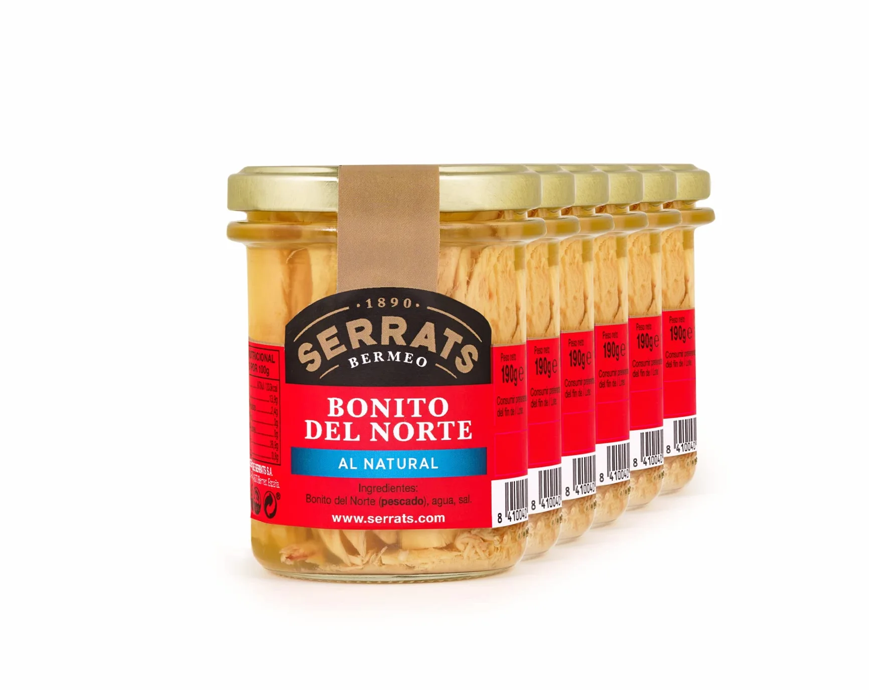 SERRATS - 6 sztuk - Naturalny tuńczyk biały germon 190g