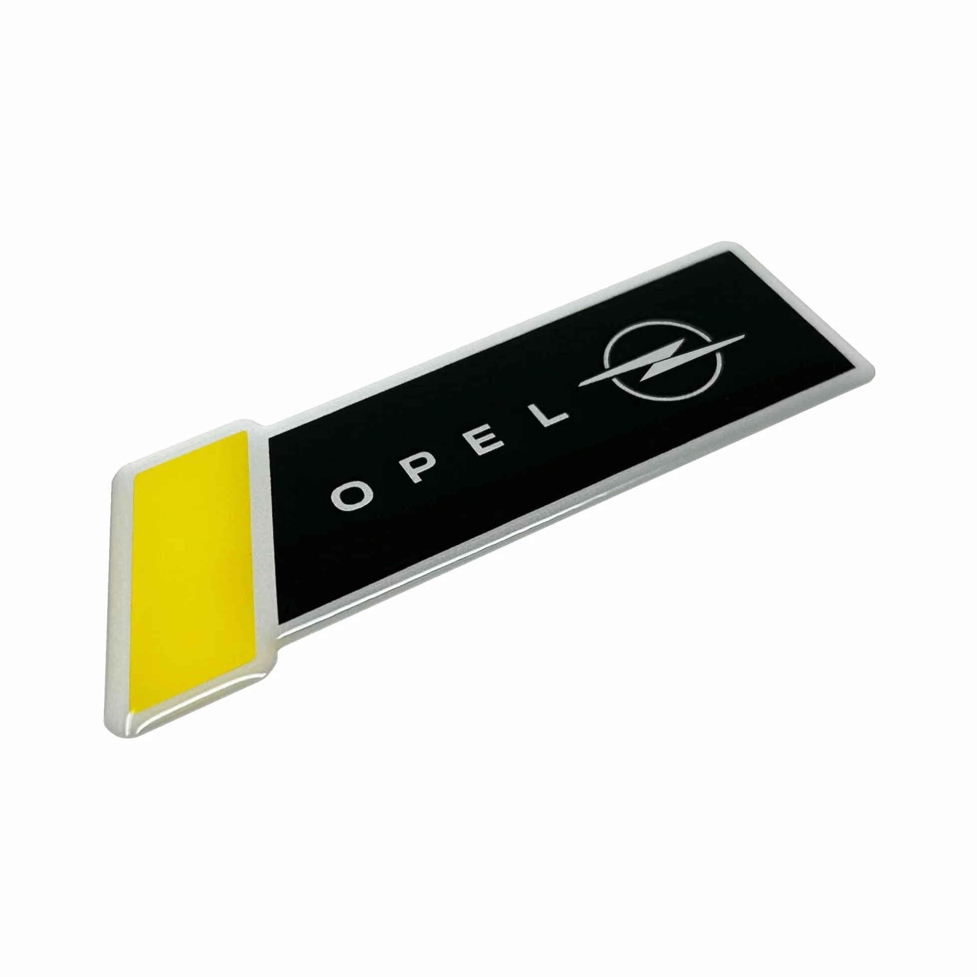 4R Quattroerre.it Naklejka 3D Emblemat, Kompatybilna z Opel Motorsport, Licencjonowany Produkt, Czarny i Żółty, 30 x 80 mm