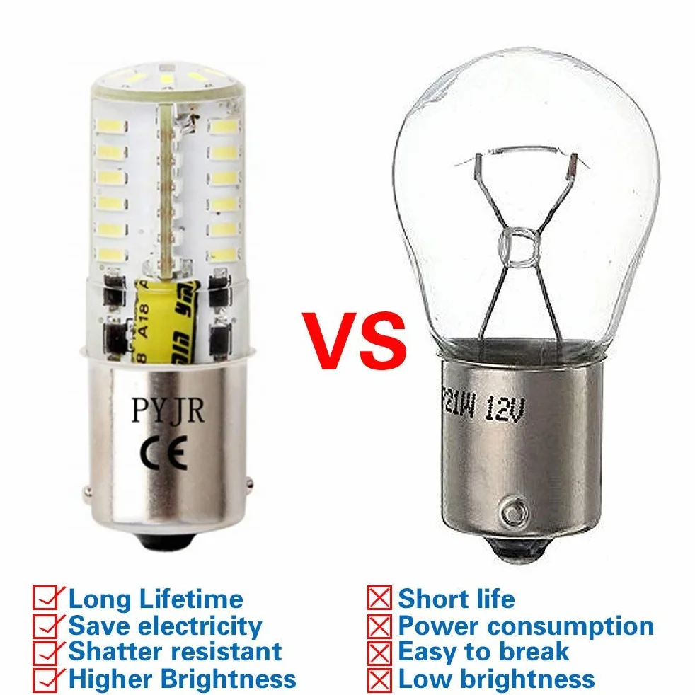 P21W 1156 Ba15S 12V 5W samochodowe żarówki LED, pojedyncza podstawa stykowa, zimna biel 6000K 500Lm, do samochodu, przyczepy, kampera, łodzi, oświetlenia podwórka, światła hamowania, wskaźnika i