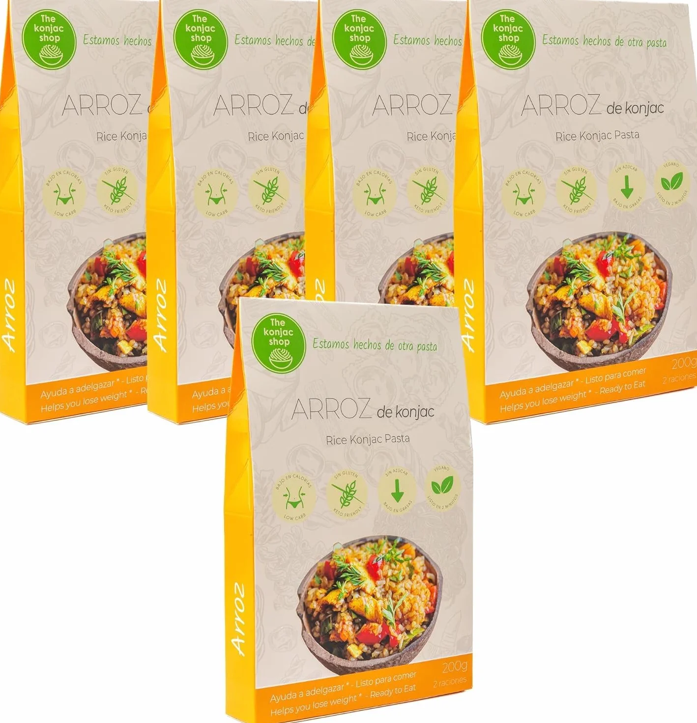 The Konjac Shop – Ryż Konjac 270g | Bezglutenowy, Niskokaloryczny, Niskowęglowodanowy (Opakowanie 5 sztuk)