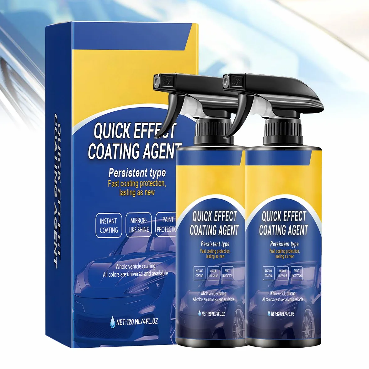 2 szt. Quick Effect Coating Agent, Advanced Car Quick-acting Coating Agent Spray 3 w 1, wysoka ochrona lakieru samochodowego, środek do odnawiania samochodu, długotrwała ochrona lakieru samochodowego