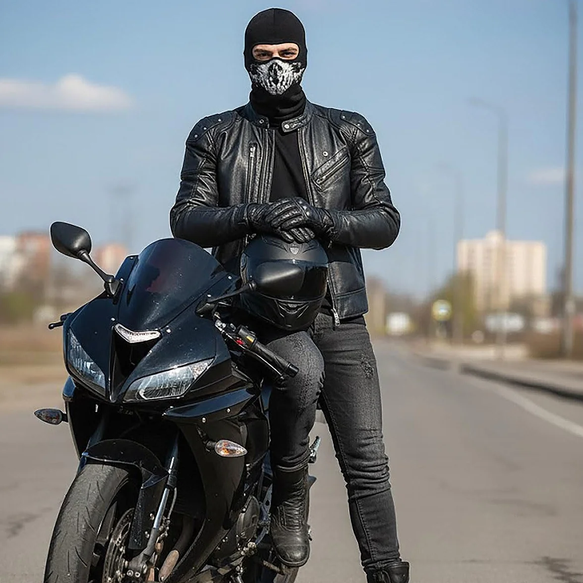 CoolChange Maska motocyklowa z trupią czaszką, dla fanów COD, czarna, czarny, jeden rozmiar