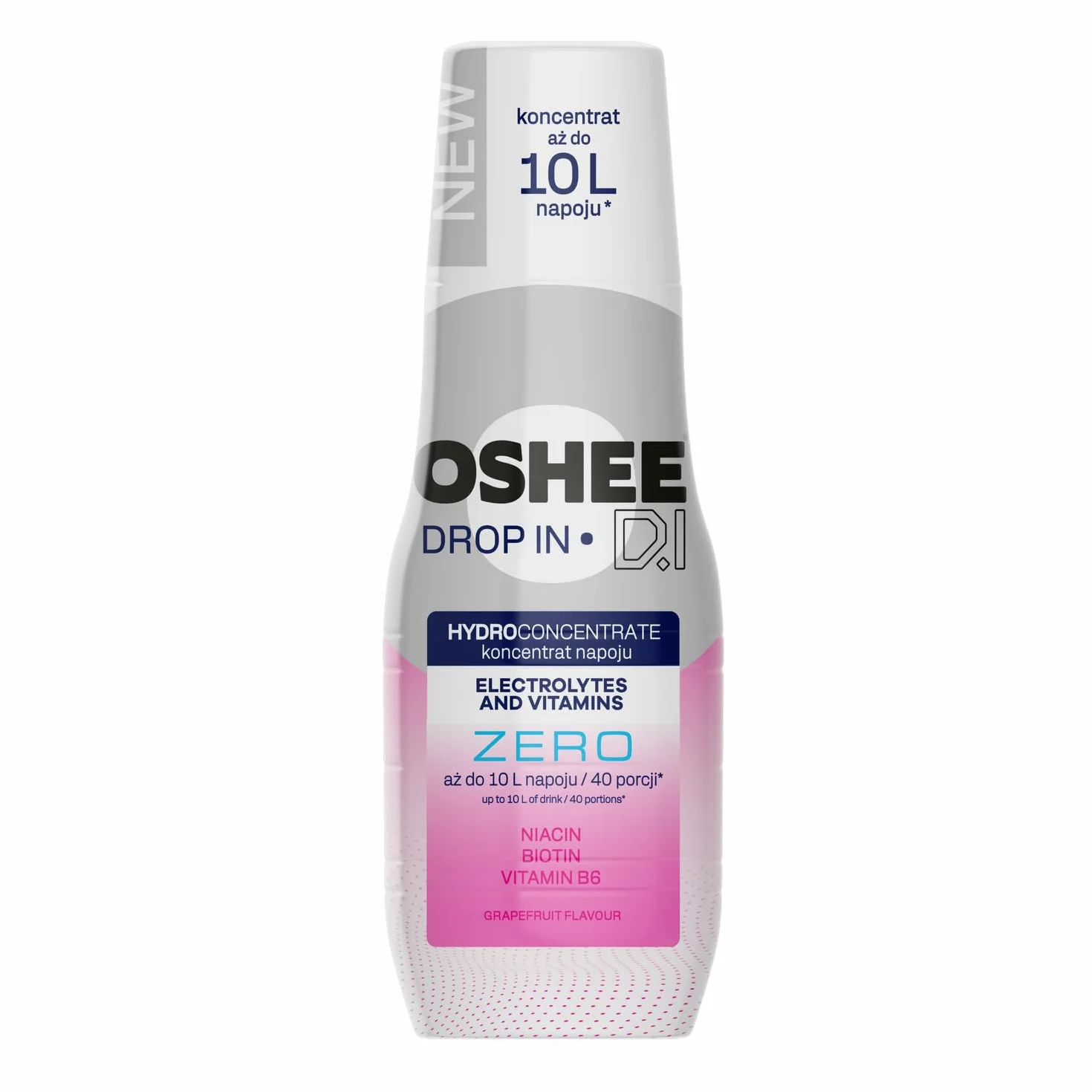 OSHEE DROP IN Zero Hydrokoncentrat Grejpfrutowy 500ml z Elektrolitami i Witaminami 10L Napoju 40 Porcji