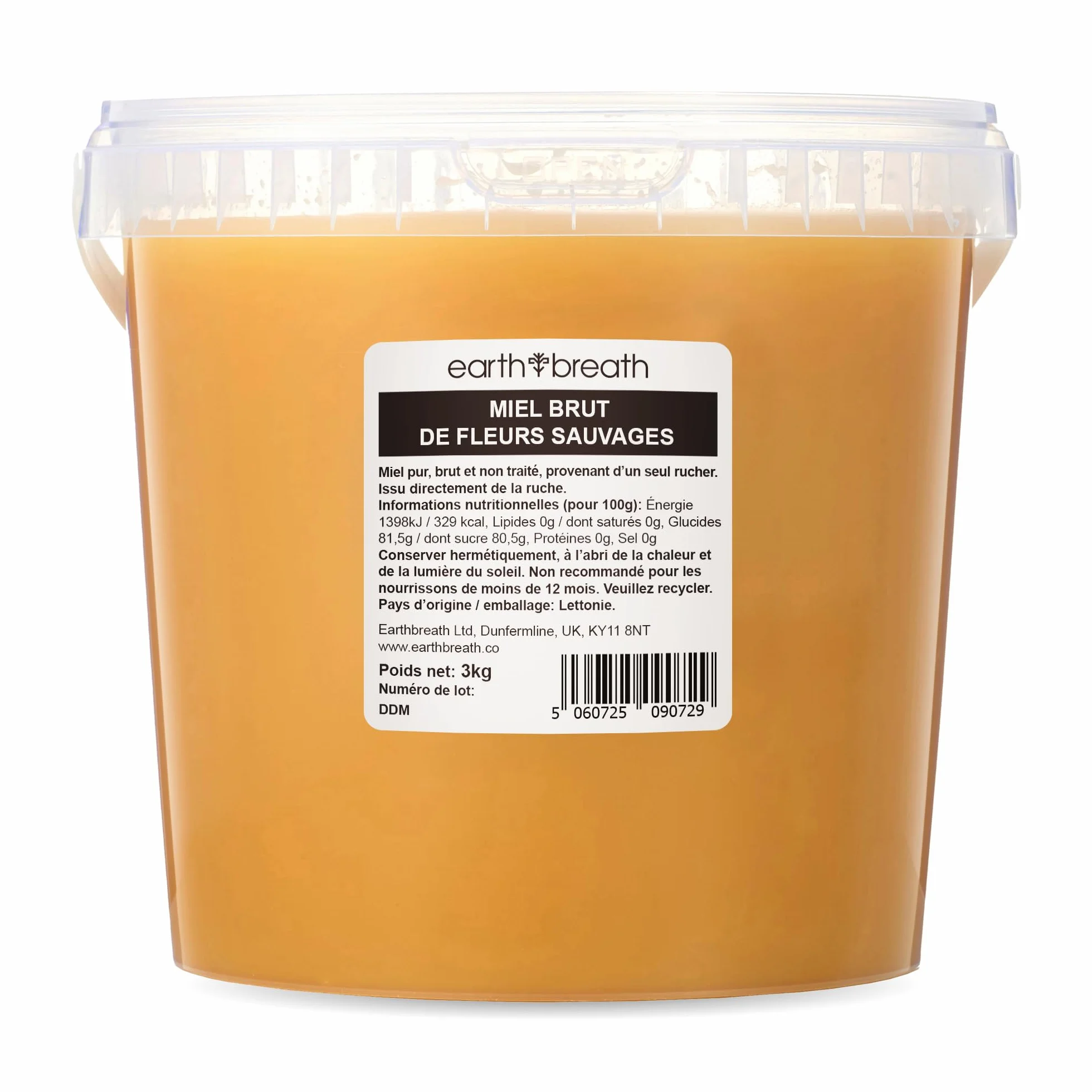 Earthbreath Wildflower Raw Honey 3 kg - nieprzetworzony, niepasteryzowany miód z dzikich kwiatów