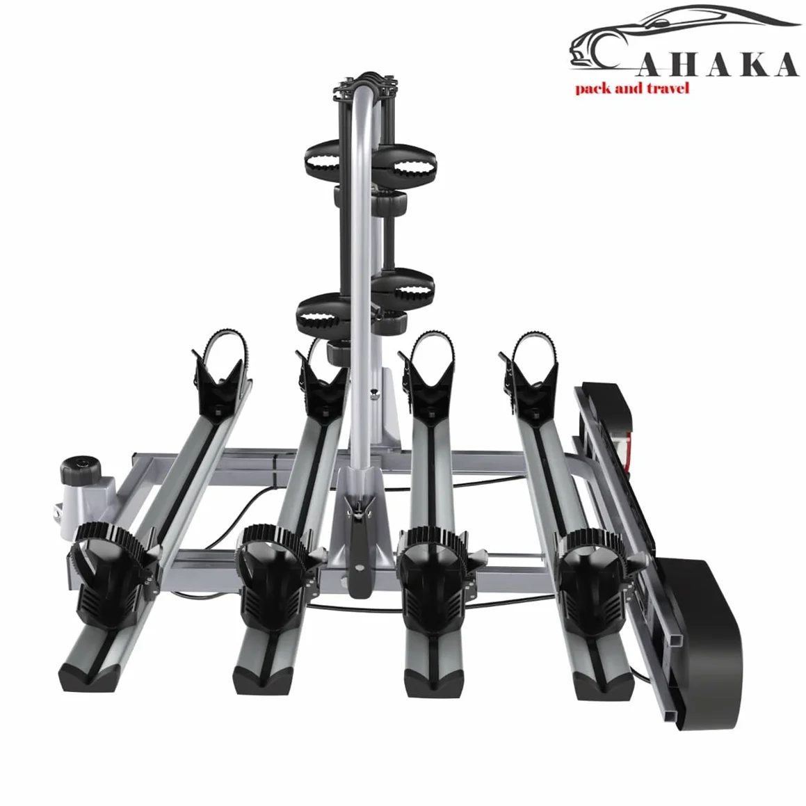 AHIRO4 bagażnik rowerowy na 4 rowery, składany, zamykany, ze stali i aluminium