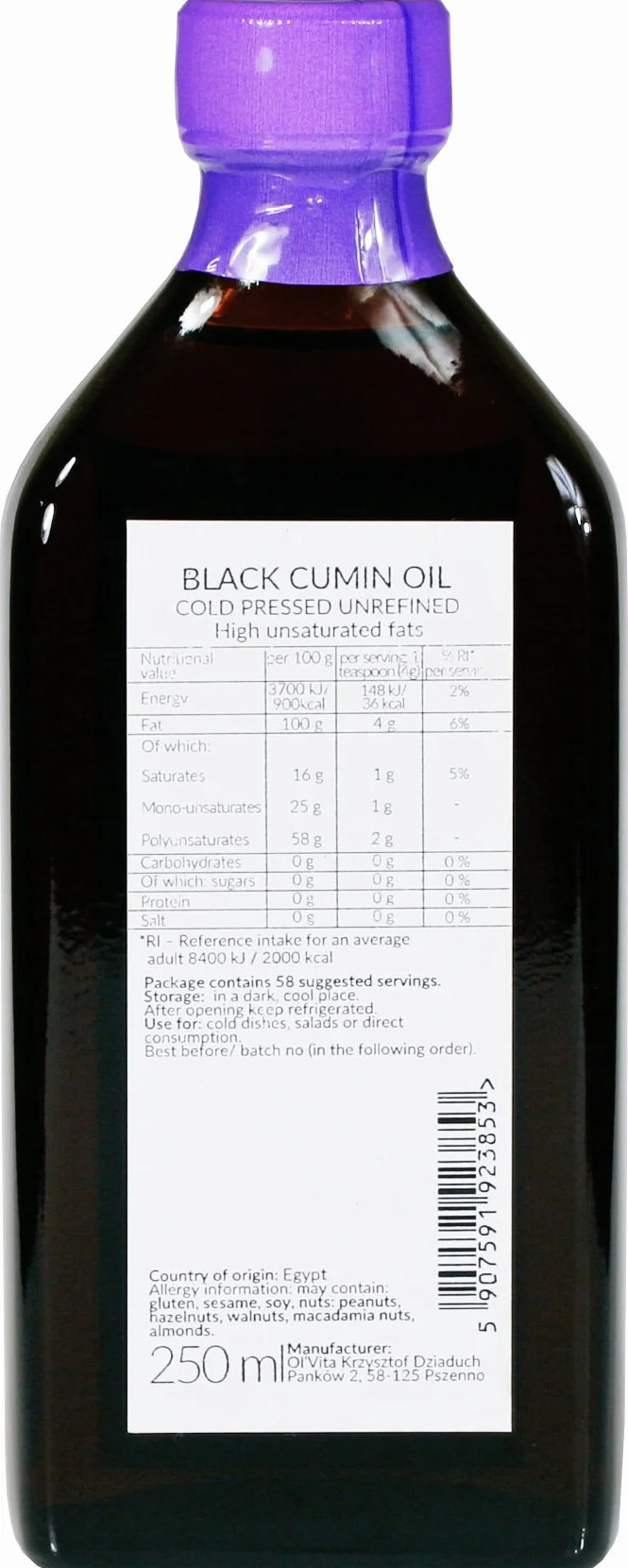 Olvita Olej z czarnuszki egipskiej 250 ml
