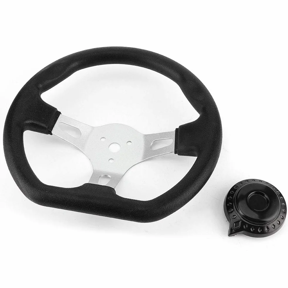 Kierownica 10,63 cala - ergonomiczna kierownica UTV, ze stopu aluminium ABS, wygodna wtyczka, łatwa instalacja, do wózka wyścigowego GO Kart