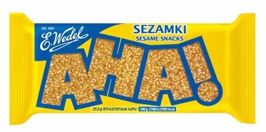 Wedel Sezamki AHA – 40 batoników sezamowych 1,088 kg, Zestaw Chrupiących Batoników Sezamowych