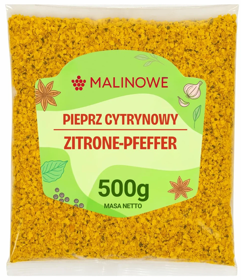 Malinowe PIEPRZ CYTRYNOWY 500g Do Ryb Sałatek Sosów