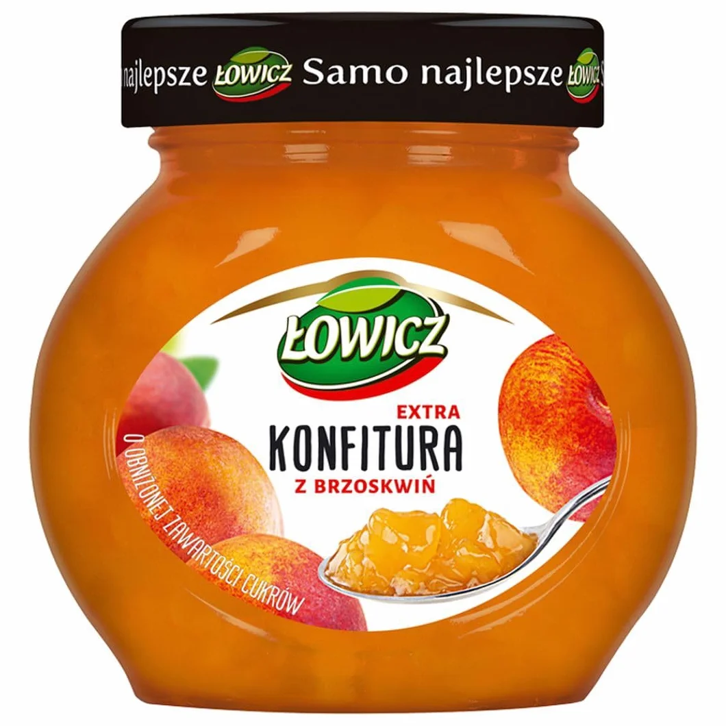 AGROS Łowicz Konfitura z brzoskwiń minimum cukrów 8x240g