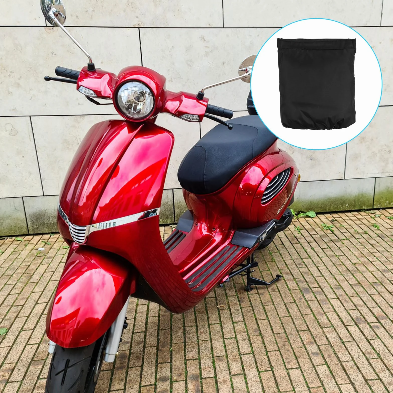 Pokrowce na siedzenia motocyklowe wodoodporne uniwersalne z gumową taśmą Moto Scooter czarne XL