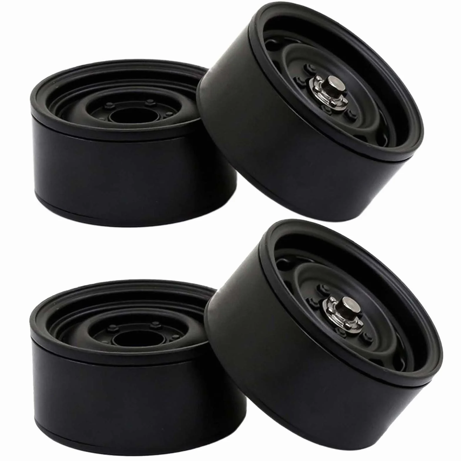 KEEDA 4 sztuki 1,9 Beadlock felgi w stylu vintage, metalowe, 168 g, ciężkie koła do 1:10 RC Crawler Auto Axial SCX10 TRX4 TRX6 D90 VS4-10 Redcat Gen 8 (B, czarne)