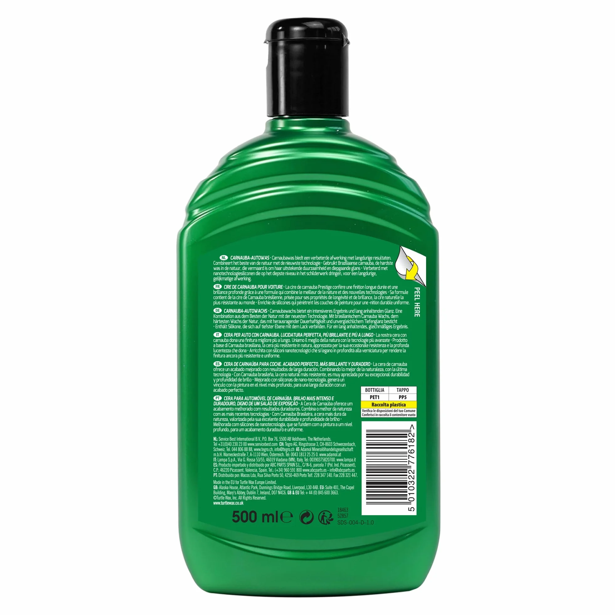 Turtle Wax 52857 Carnauba płynny wosk samochodowy, ochrona detali i trwały połysk, 500 ml