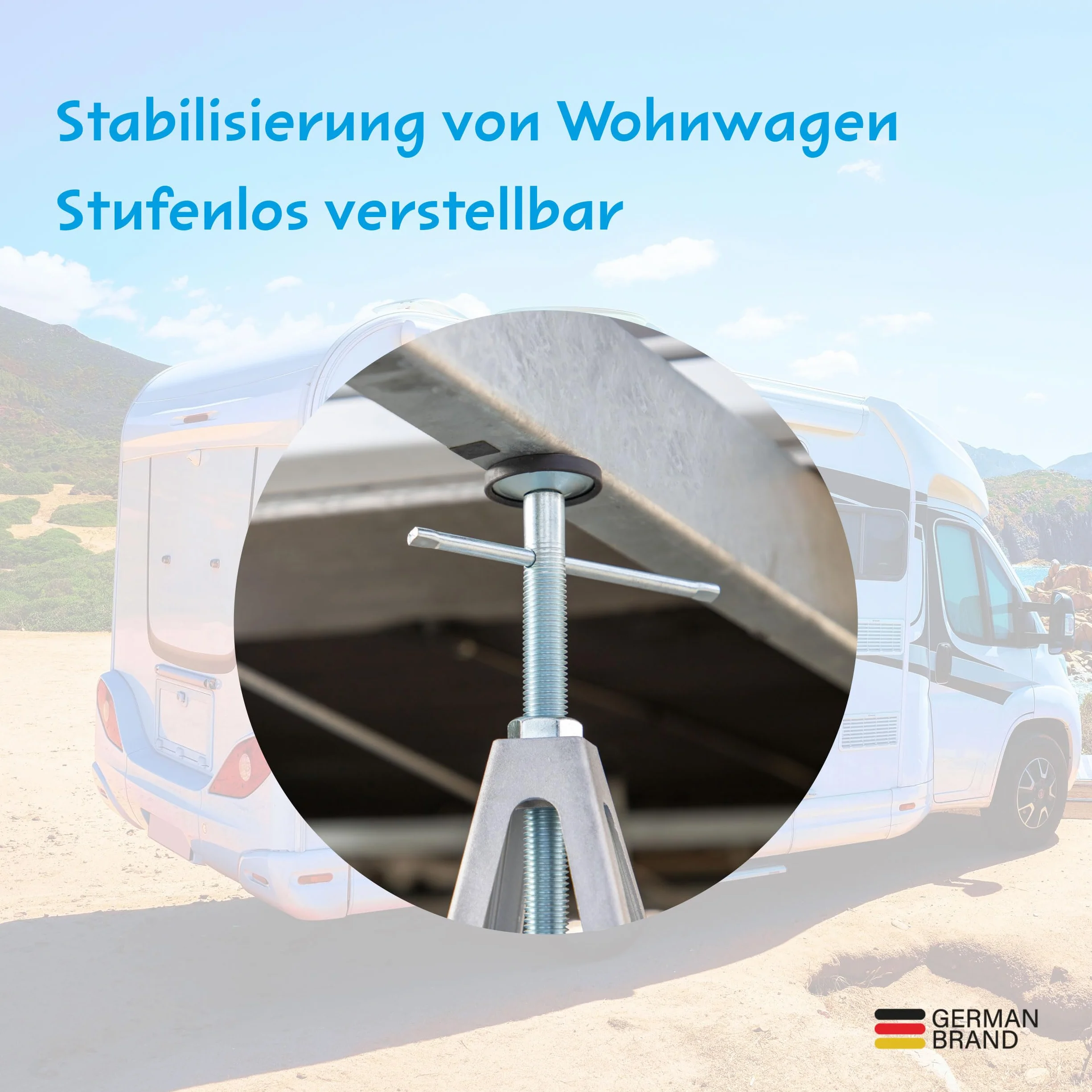 Cartrend Podpórka do przyczep kempingowych, akcesoria do przyczep kempingowych, zestaw 2 szt., aluminium, obciążenie do 900 kg, kolor srebrny