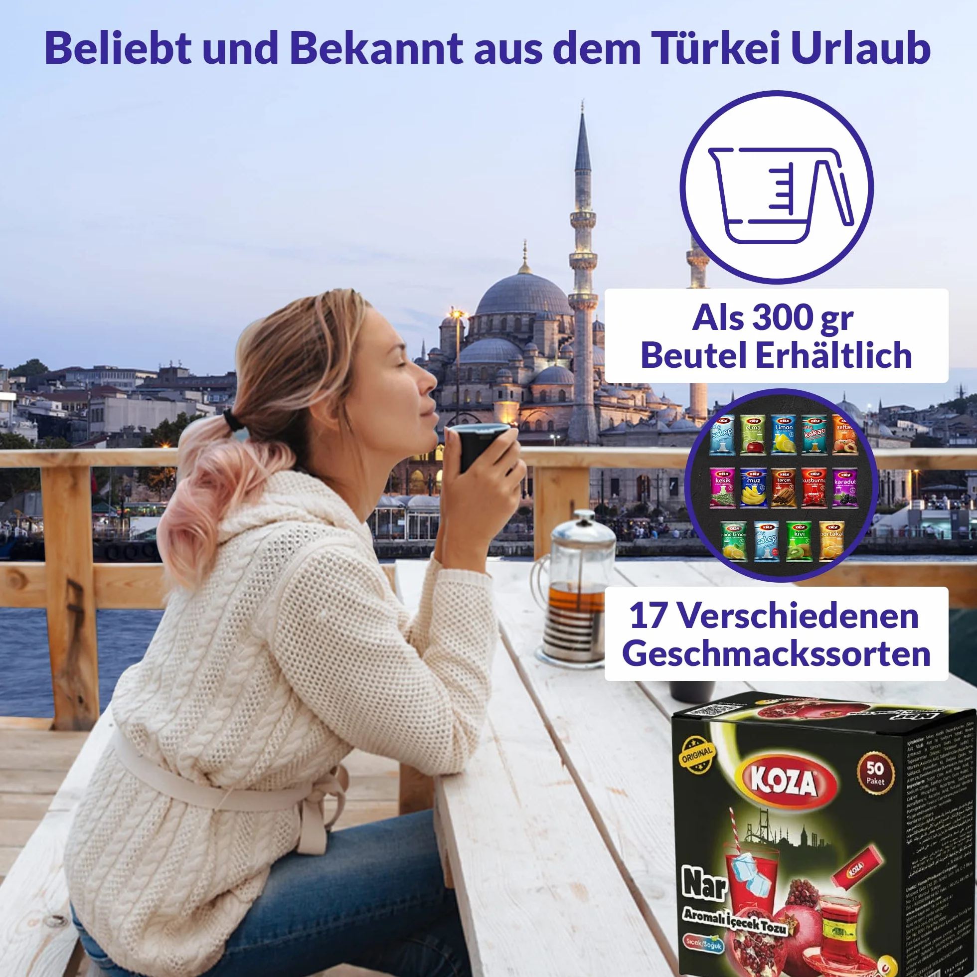 KOZA Granat Instant Proszek do Napoju Stick 50 sztuk Turecki Herbat Ice Tea