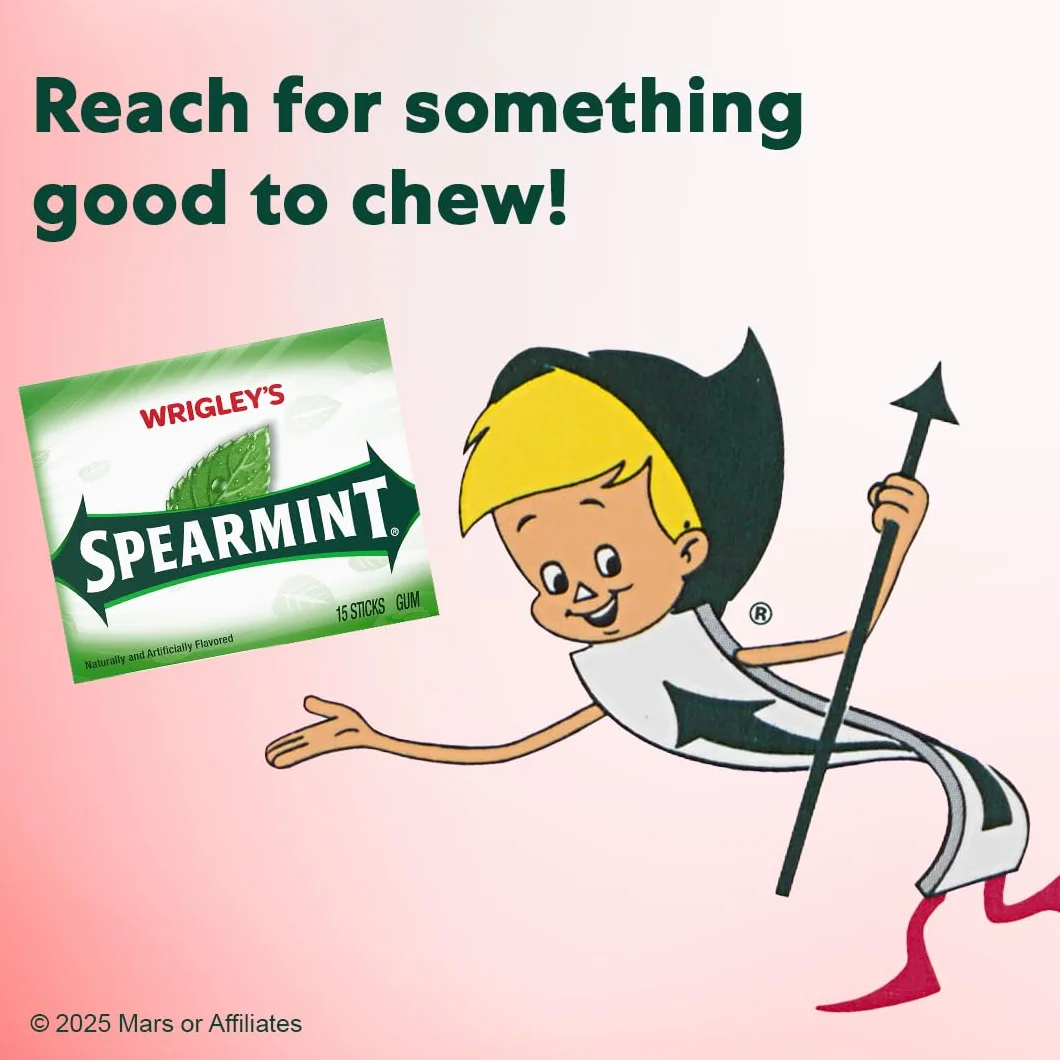 WRIGLEY'S Spearmint Chewing Gum, 15 pieces (10 packs)
