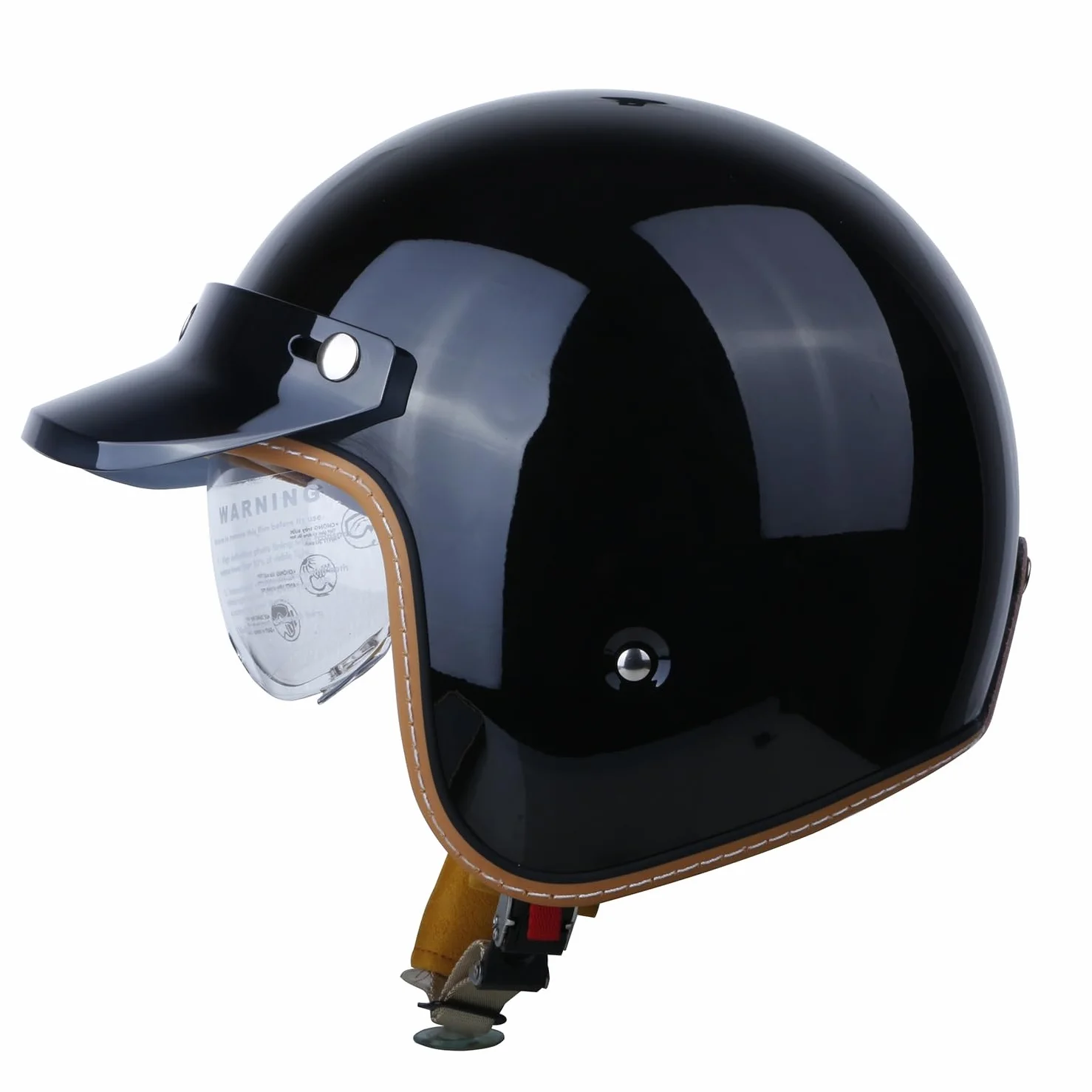 Kask otwarty Półkask motocyklowy z osłoną przeciwsłoneczną, kask Retro Jet z certyfikatem ECEDOT dla mężczyzn i kobiet, kompatybilny z kaskiem motocyklowym do skuterów