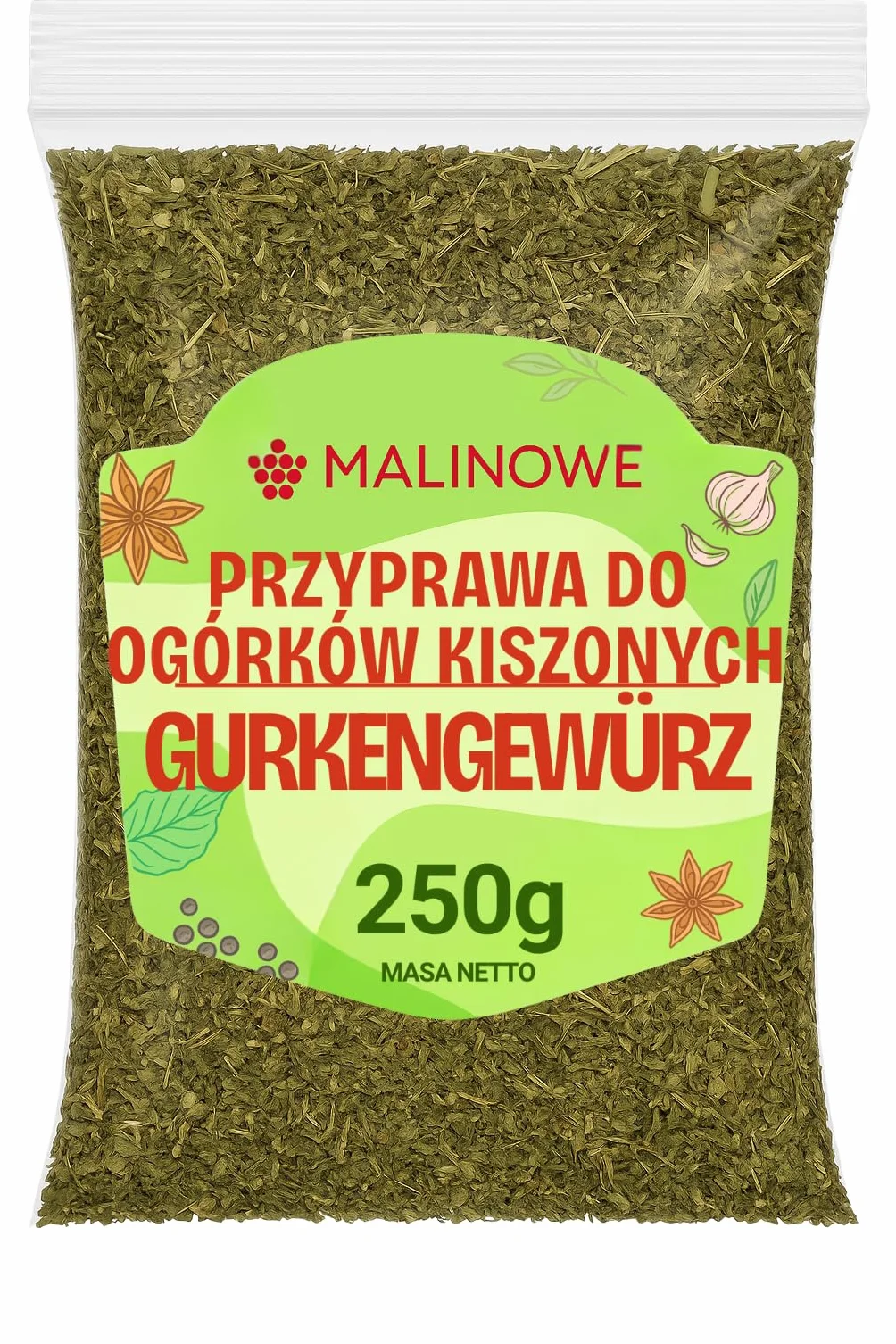 Malinowe PRZYPRAWA DO OGÓRKÓW KISZONYCH 250G Do Przetworów Ogórki