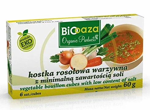 BIO OAZA Kostka rosołowa warzywna z minimalną zawartością soli BIO 60g