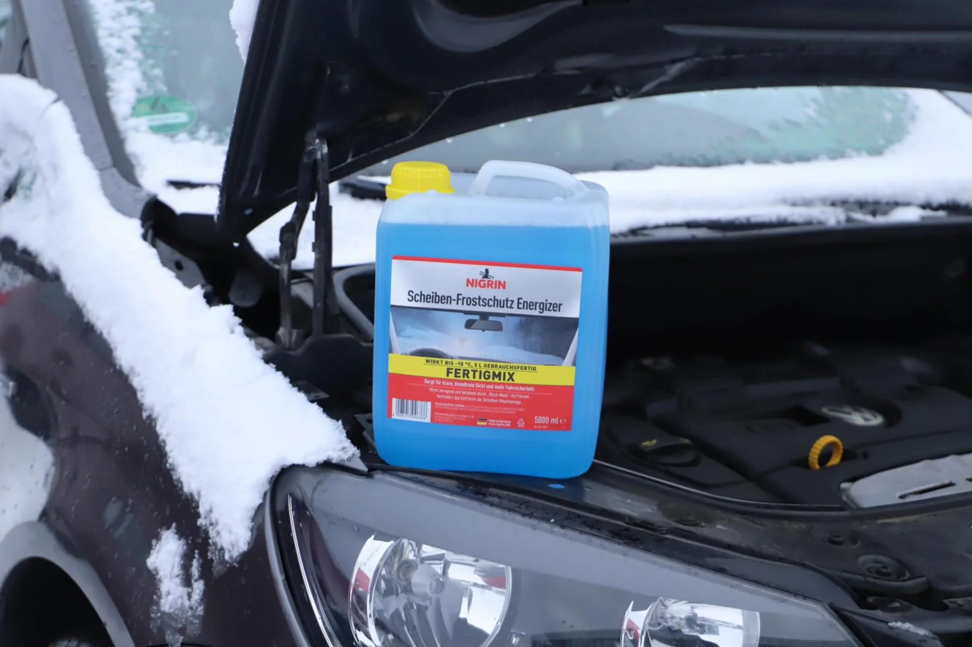 NIGRIN Szyba przeciwzamarzająca ENERGIZER Ready-Mix -18°, szybko działająca, bez smug i zapobiega ponownemu zamarzaniu, niebieska, 5 litrów