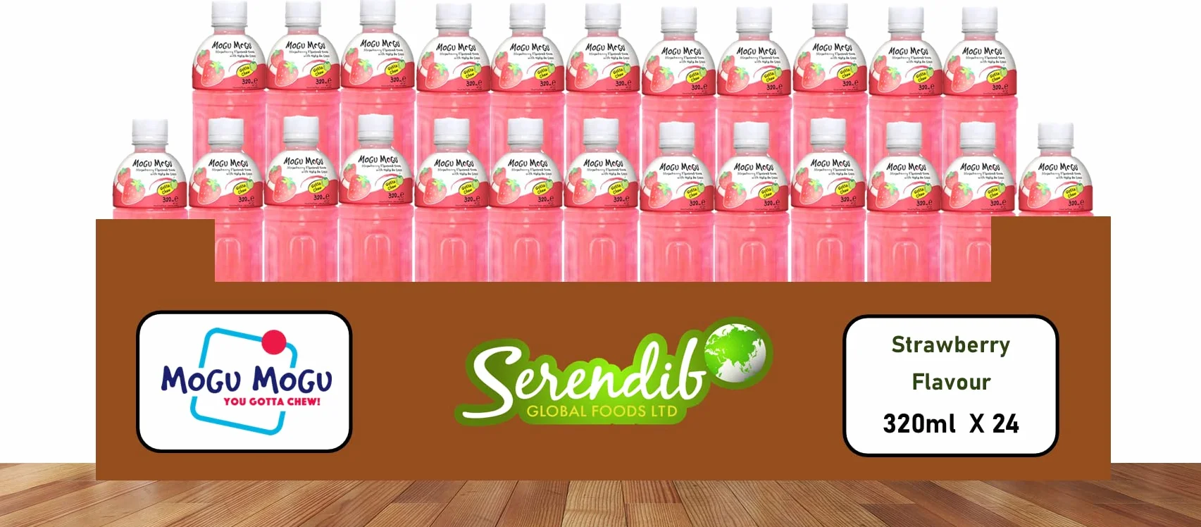 Mogu Mogu napój o smaku truskawkowym z NATA de Coco 24 x 320 ml