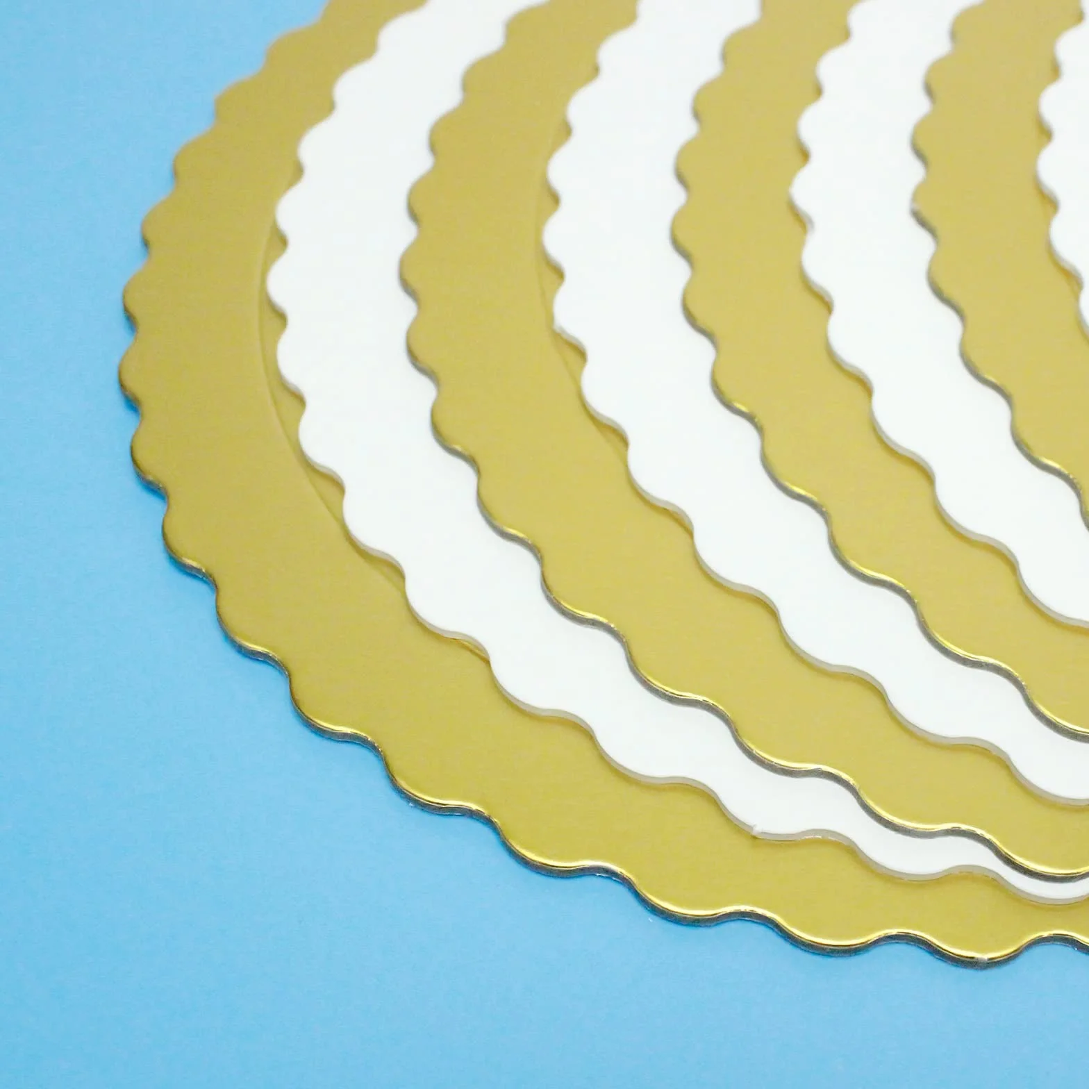 Cake Drum Gold Biały Papierowy Cake Board Ø 20 cm 10 sztuk