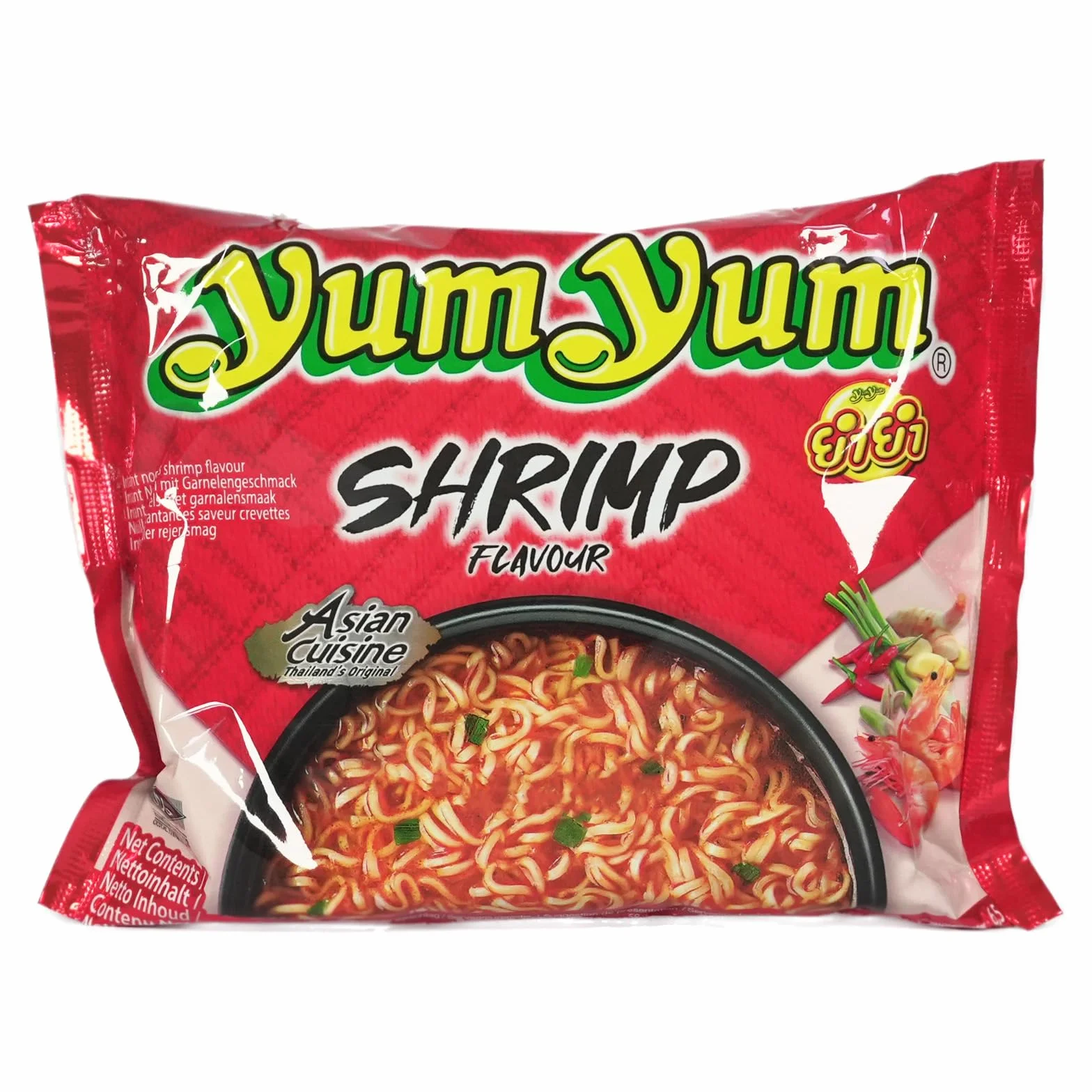 Yum Yum Thailand Instant makaron krewetki, opakowanie 30 sztuk, 30 x 60 g