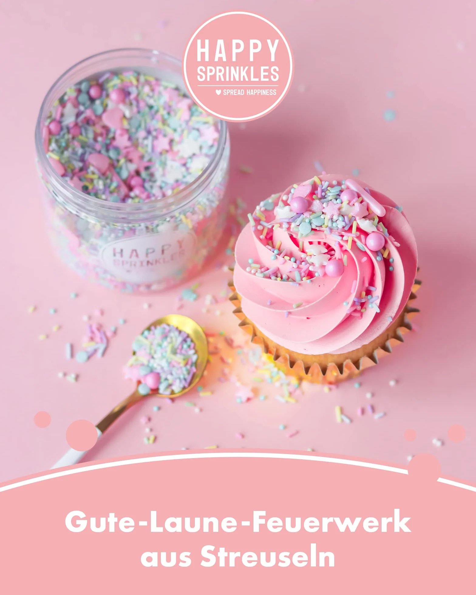Happy Sprinkles Pastel Vibes 90 g, kolorowa posypka z czekoladą do dekoracji, idealna dekoracja na tort, nadaje się do ciastek, lodów i ciast