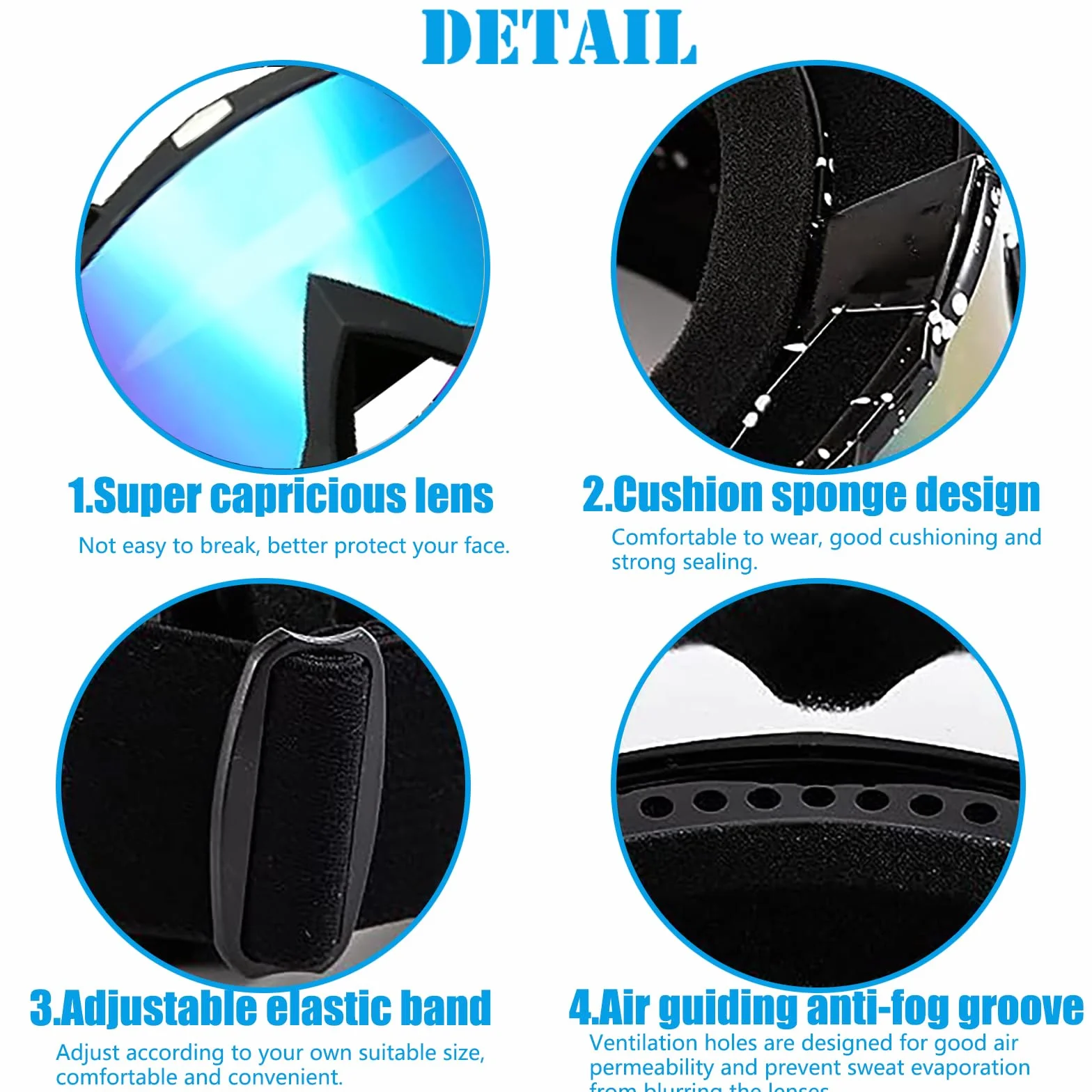 DONGZQAN Gogle motocyklowe dla osób noszących okulary, okulary motocrossowe, do kasku, akcesoria do motocrossu, dla mężczyzn i kobiet, młodzieżowe dopasowanie do okularów, UV400, wiatroszczelne
