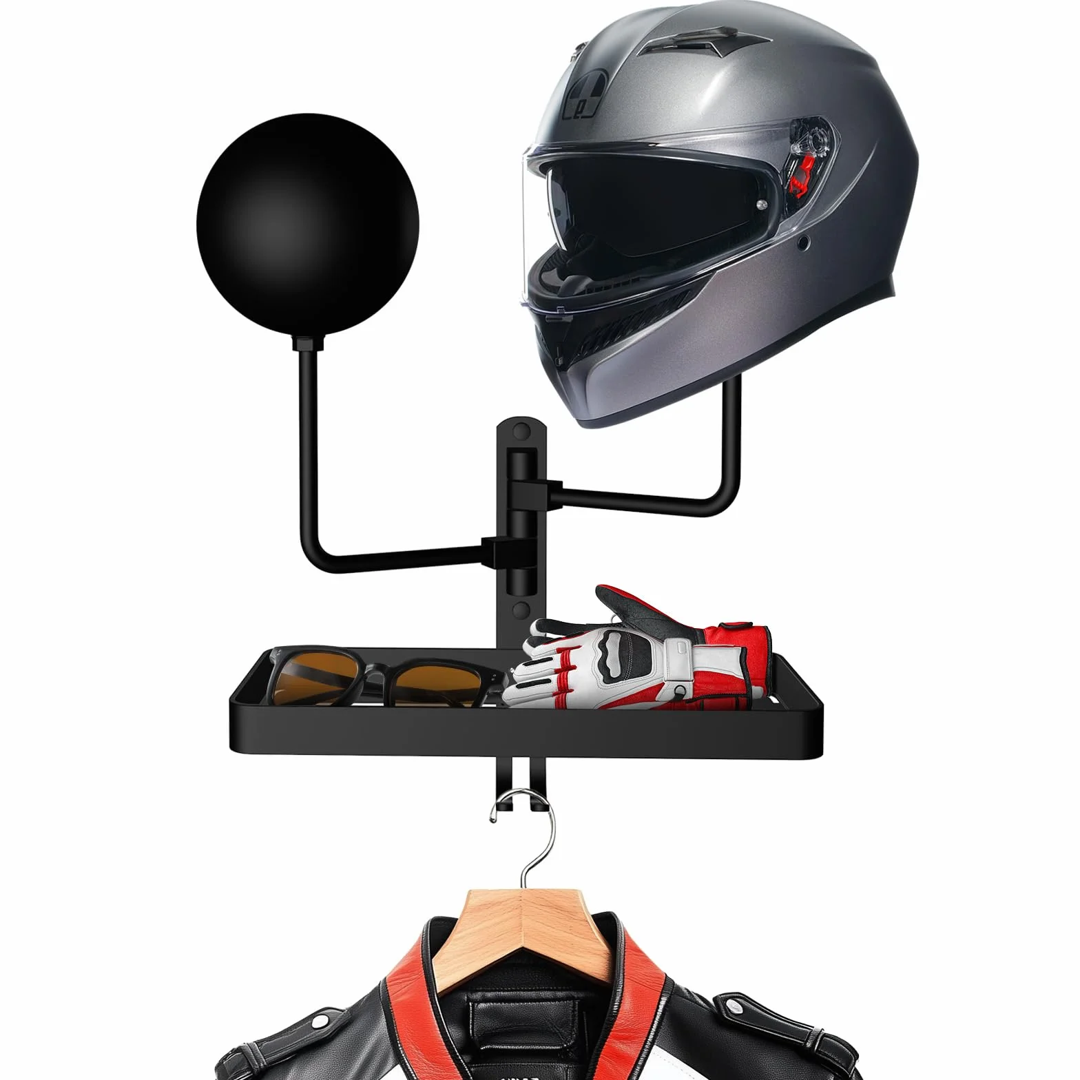 Uchwyt na kask motocyklowy, uchwyt ścienny, stojak na kask w stylu industrialnym