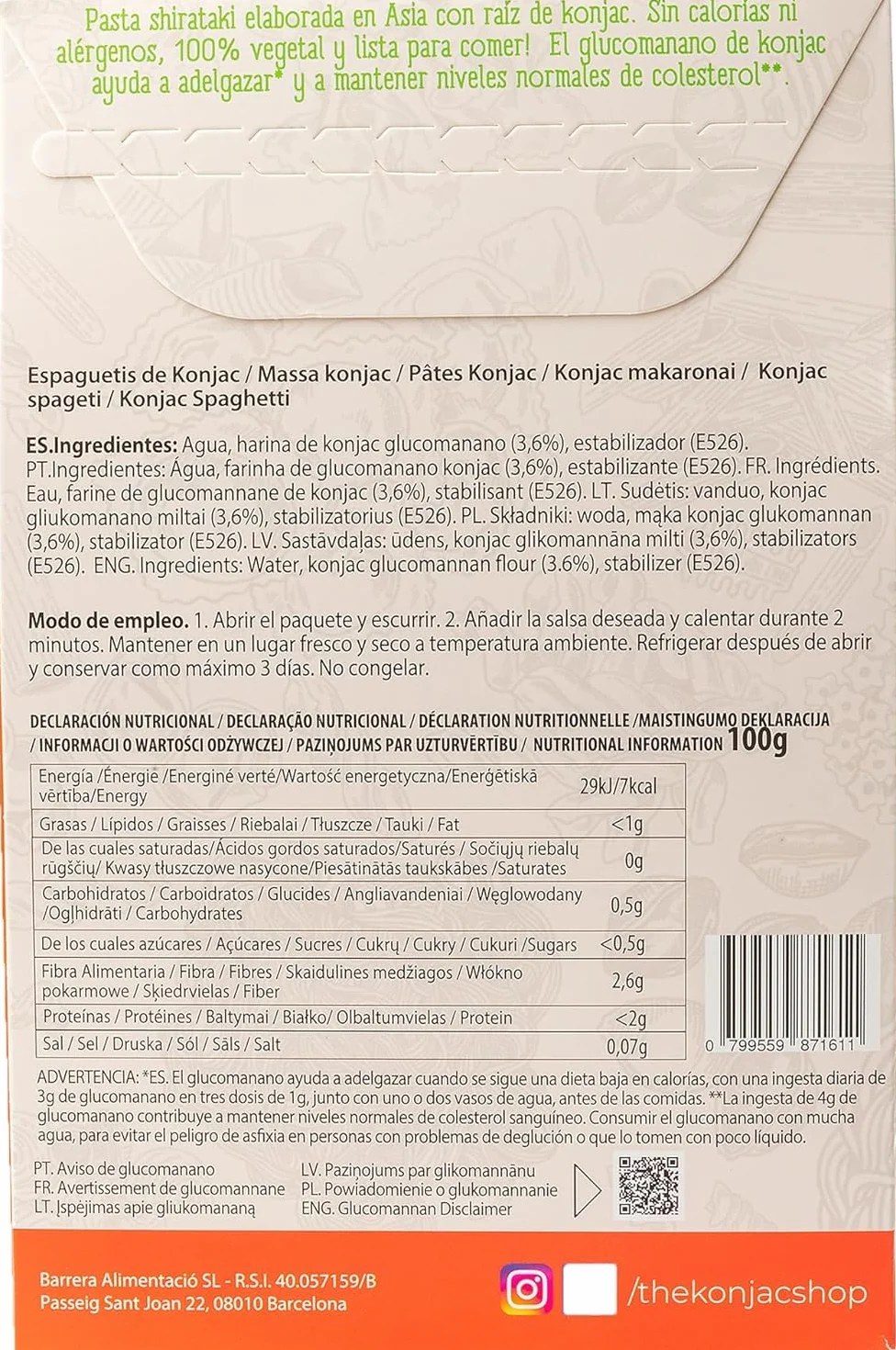 Makaron Shirataki Konjac Spaghetti 200g Bezglutenowy Wegański Opakowanie 5 sztuk