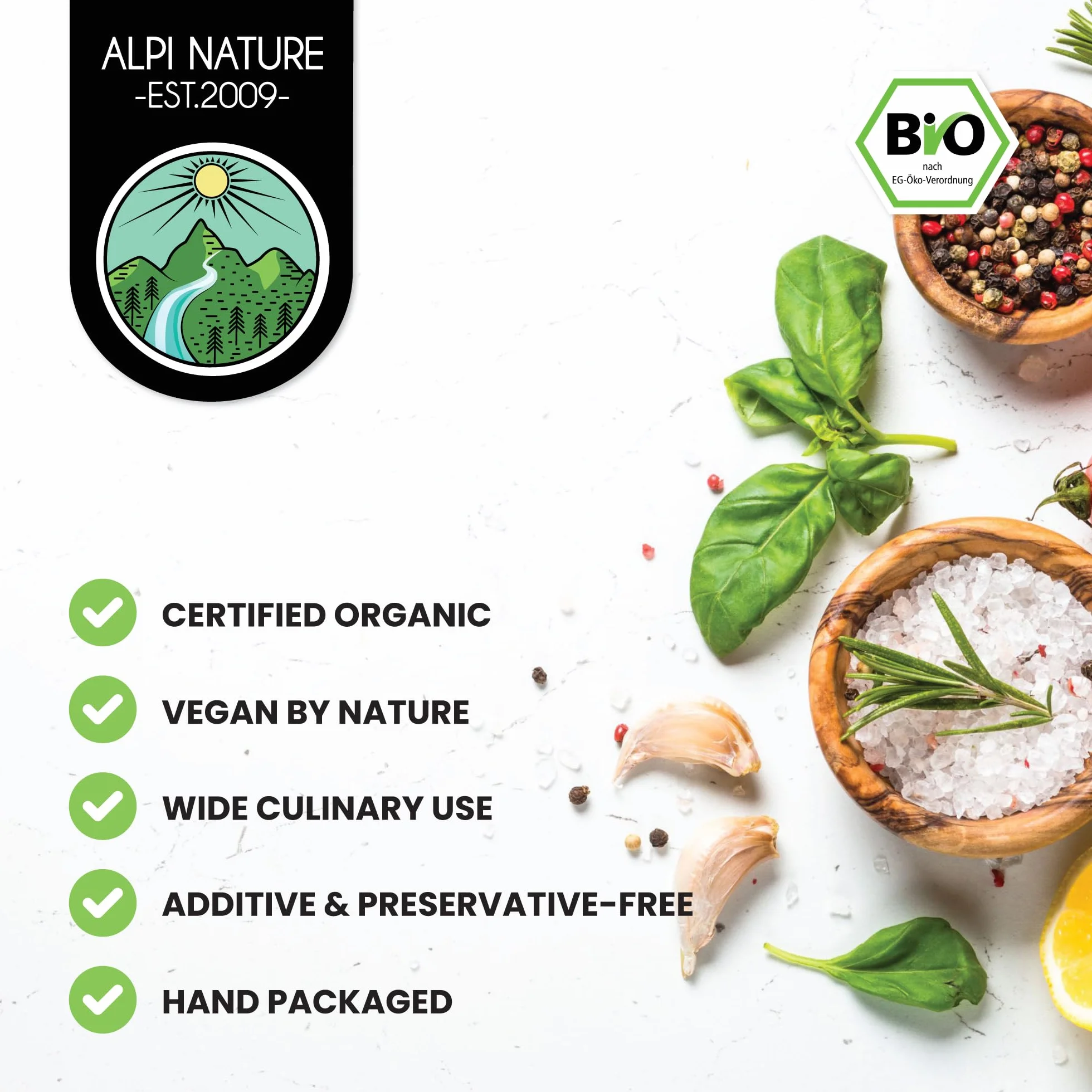 Alpi Nature Ekologiczny Rozmaryn 250g Suszone Liście Rozmarynu do Gotowania