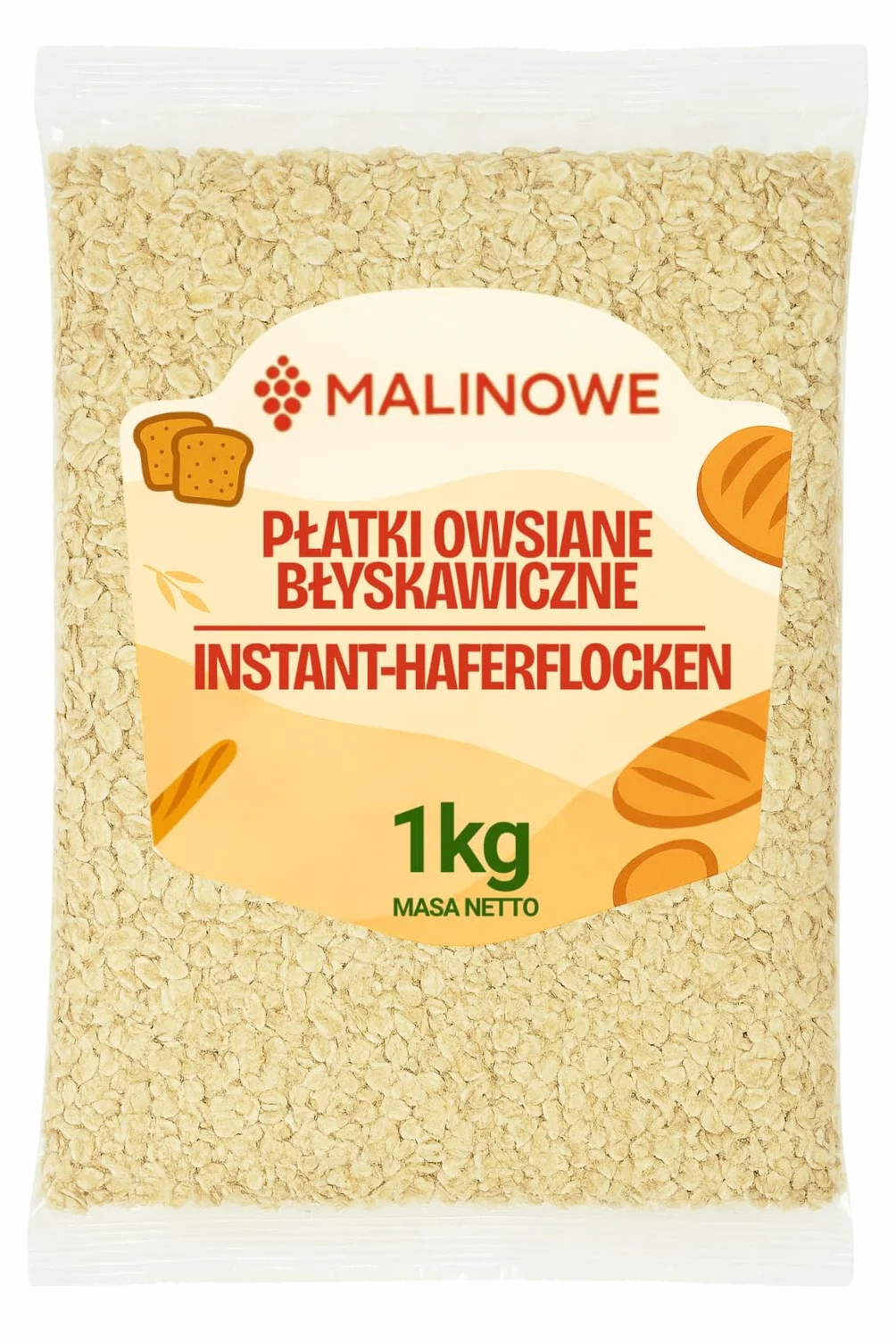 Płatki owsiane błyskawiczne 1kg Naturalne