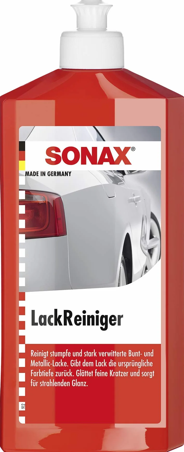 SONAX Środek do czyszczenia farb (500 ml) – czyści wyjątkowo wyblakły kolorowy i metaliczny lakier. Wygładza drobne zadrapania i nadaje promienny połysk. | Nr artykułu 0302200-544