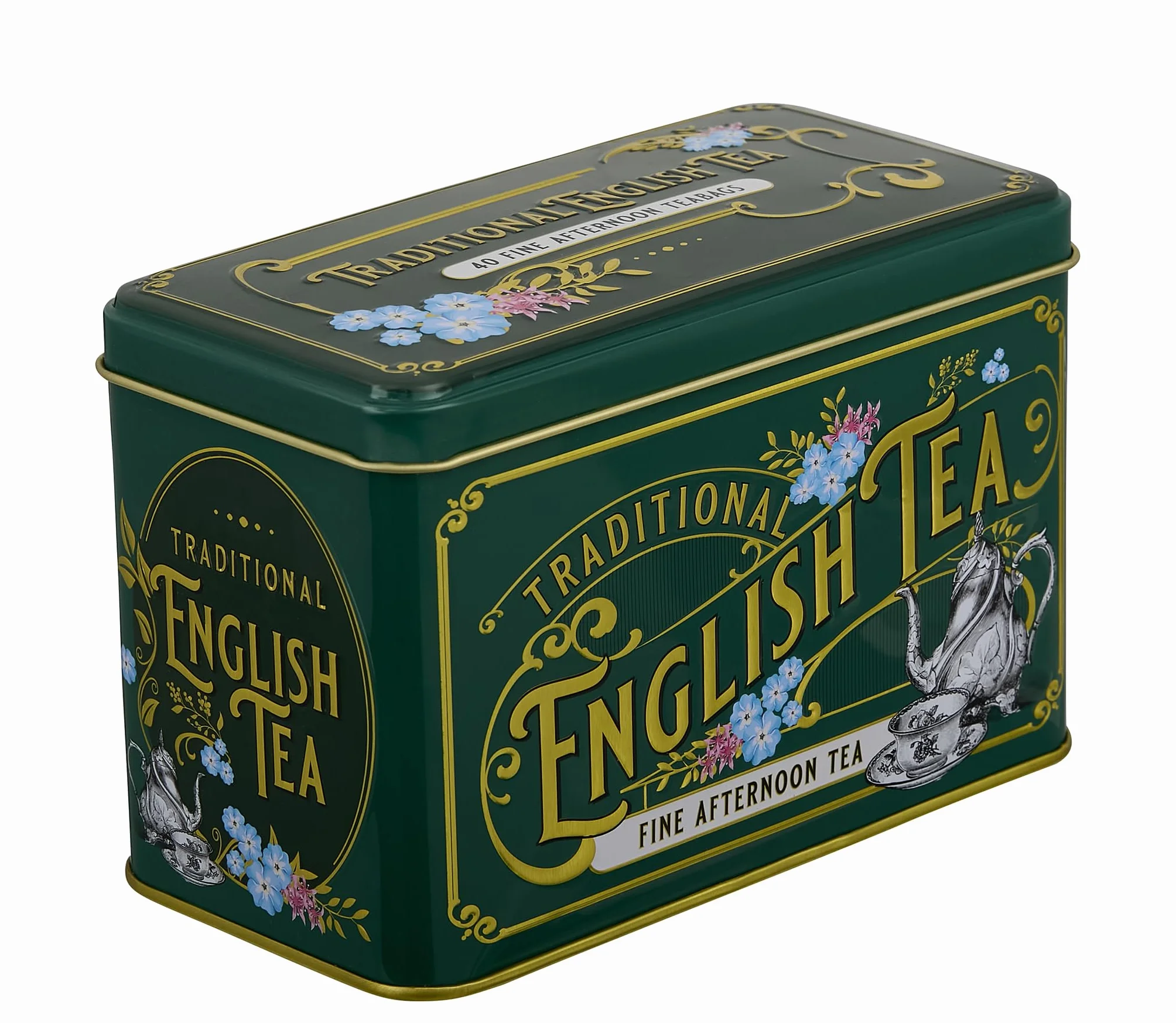 New English Teas Vintage wiktoriańska puszka na herbatę z 40 angielskimi popołudniowymi herbatkami