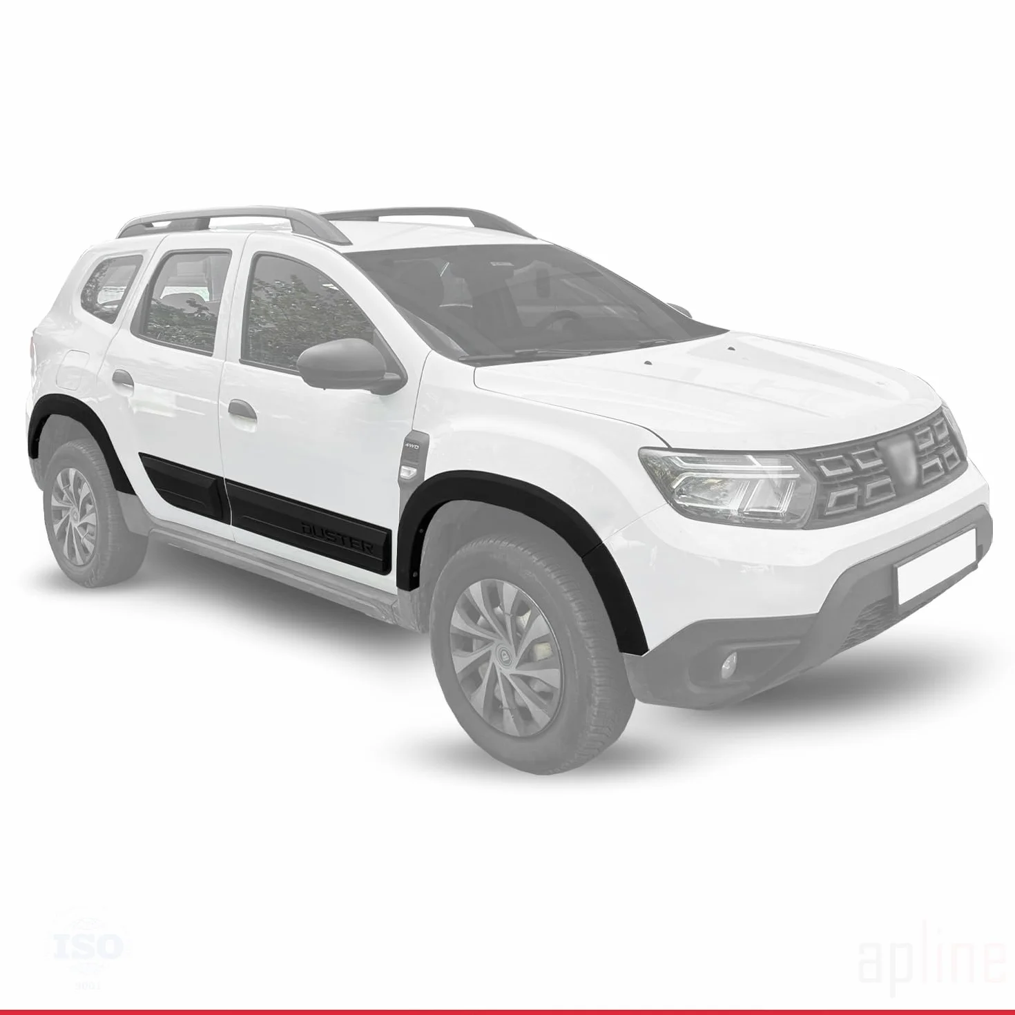 Kompatybilny z Dacia Duster 2018-2024 ochraniacz na nadkola, błotnik i ochrona, ochrona boczna, zestaw ochronny karoserii pojazdu, czarny