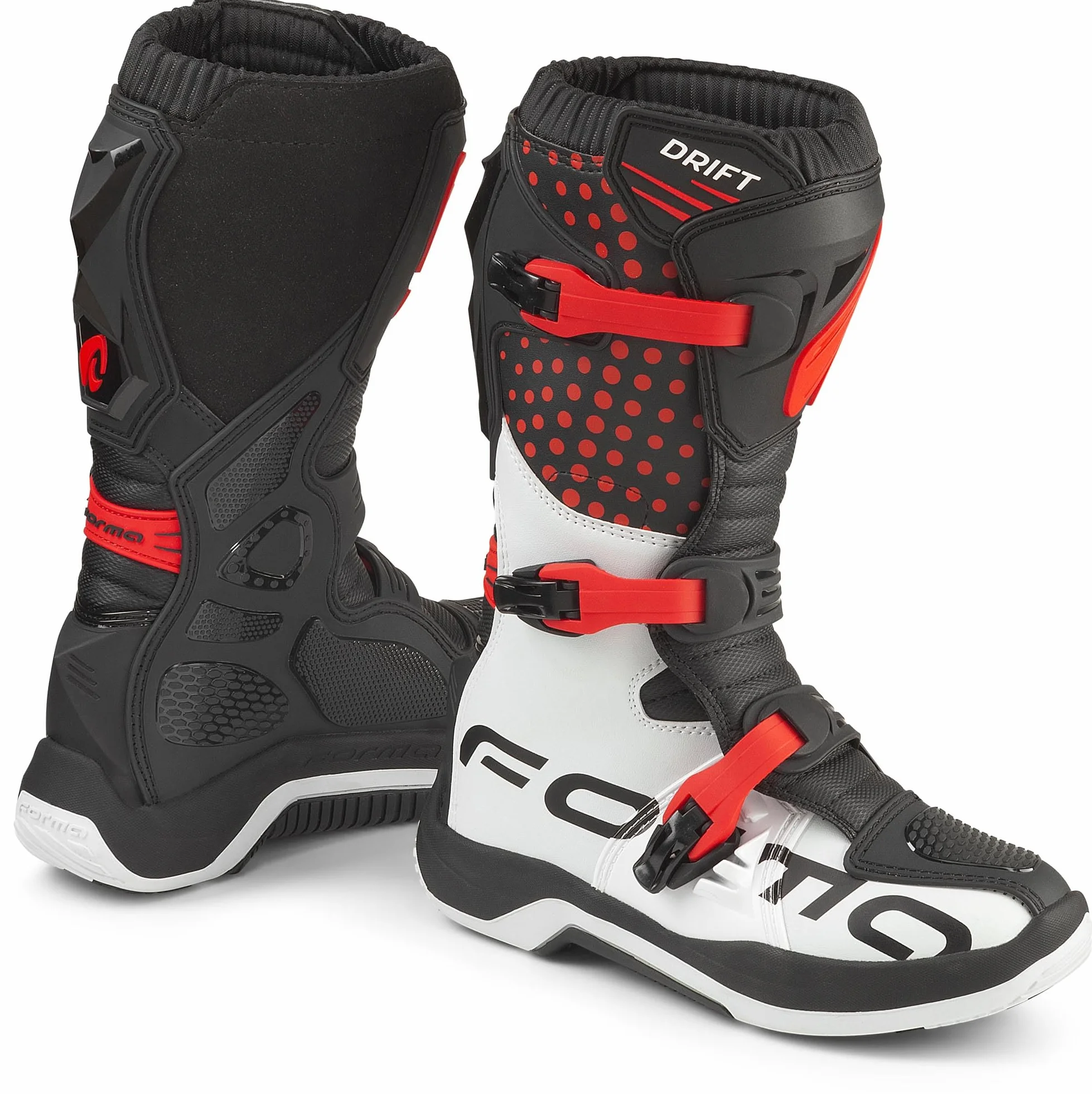 Forma Drift Dziecięce buty motocrossowe, czarny/czerwony, 32