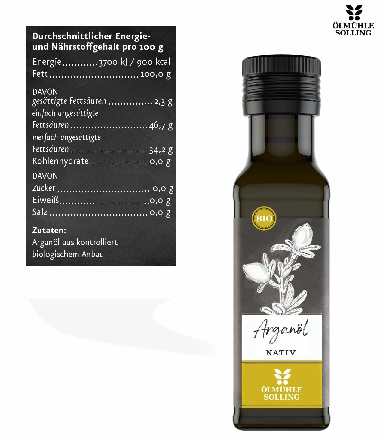 Ölmühle Solling Olej arganowy z pierwszego tłoczenia 0,1 kg