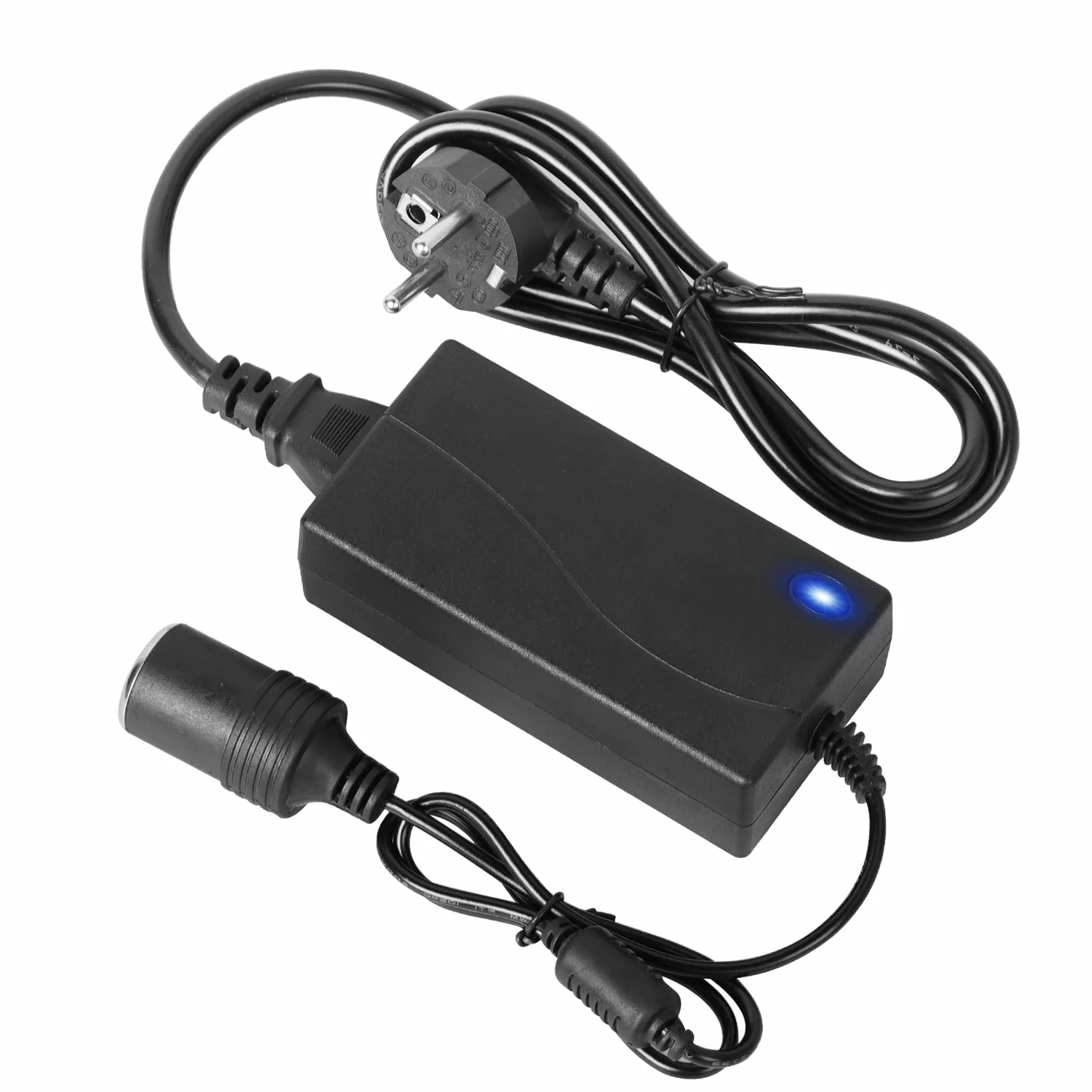 Przetwornica napięcia 230 V na 12 V, adapter sieciowy 5 A 60 W, adapter do gniazda zapalniczki samochodowej, AC na DC 12 V na 230 V, do odkurzaczy samochodowych, kompresorów, lodówki