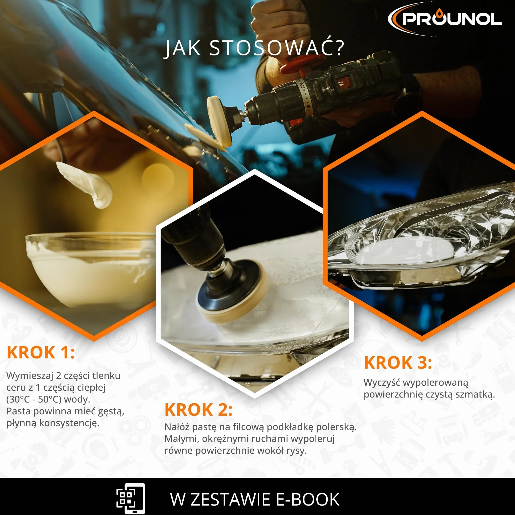 Prounol Tlenek ceru - Cerium Oxide - Proszek do polerowania szkła o wysokiej jakości – TREO 99% – 2,5 mikronów – 50 g
